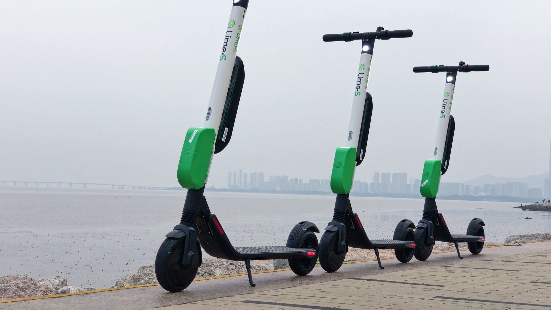 Photo of Lime electric scooters