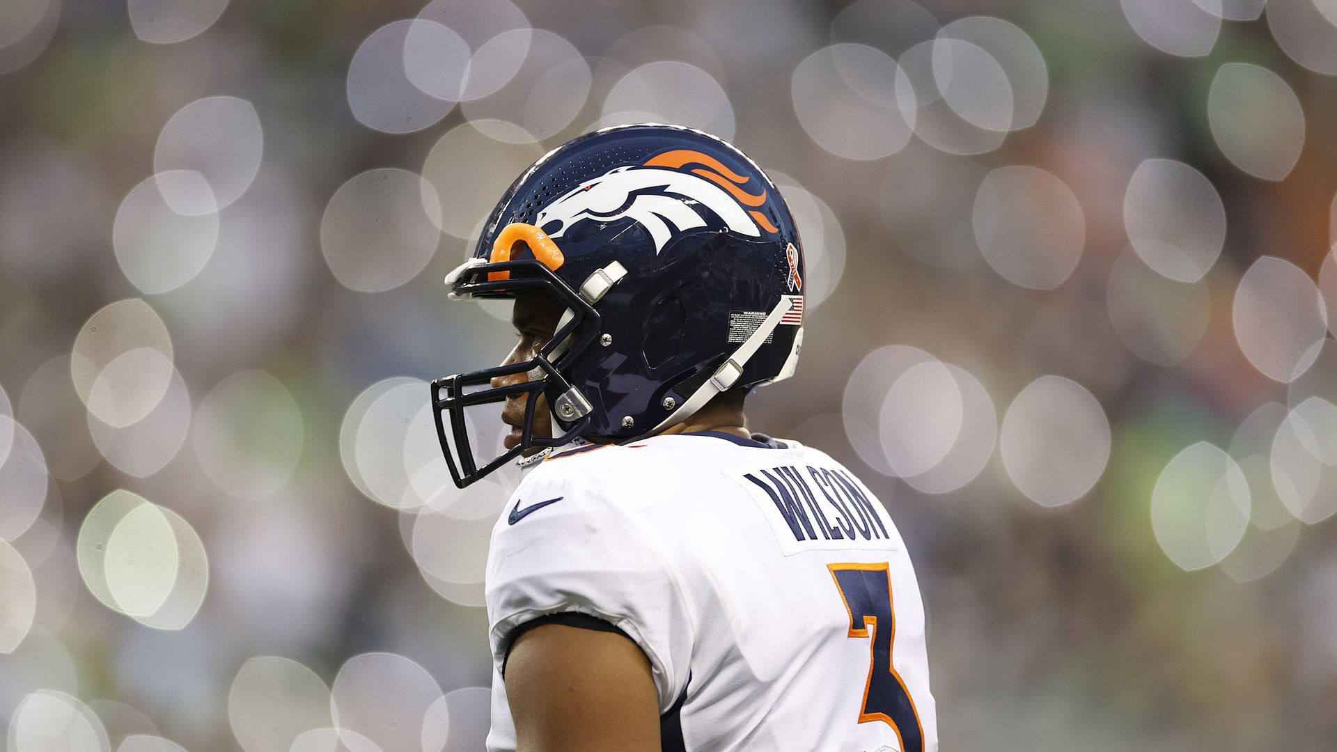 The Broncos' Russell Wilson on Monday night. Photo: Steph Chambers/Getty Images