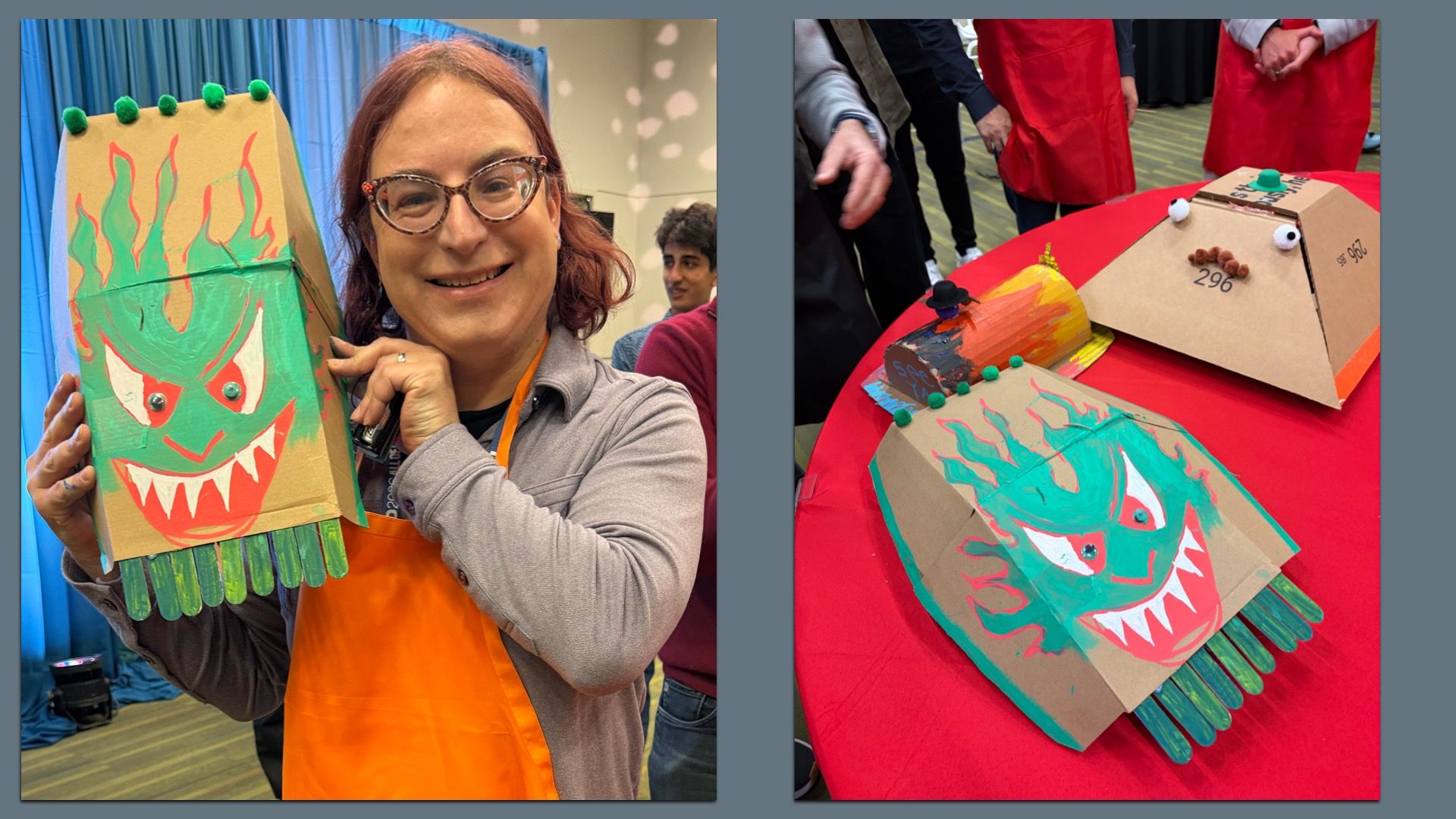 Axios' Ina Fried with Janice. the battlebot she and a team built at TED