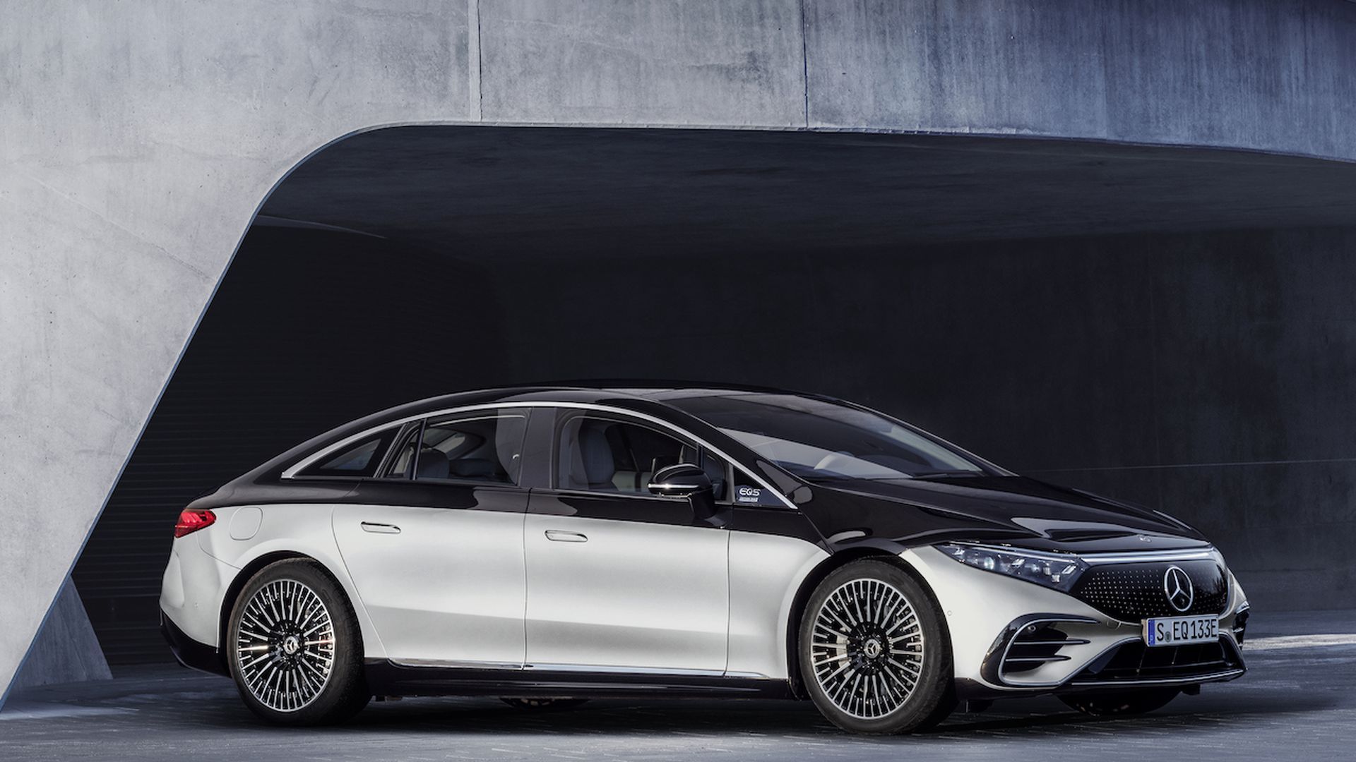 A photo of Mercedes EQS sedan.
