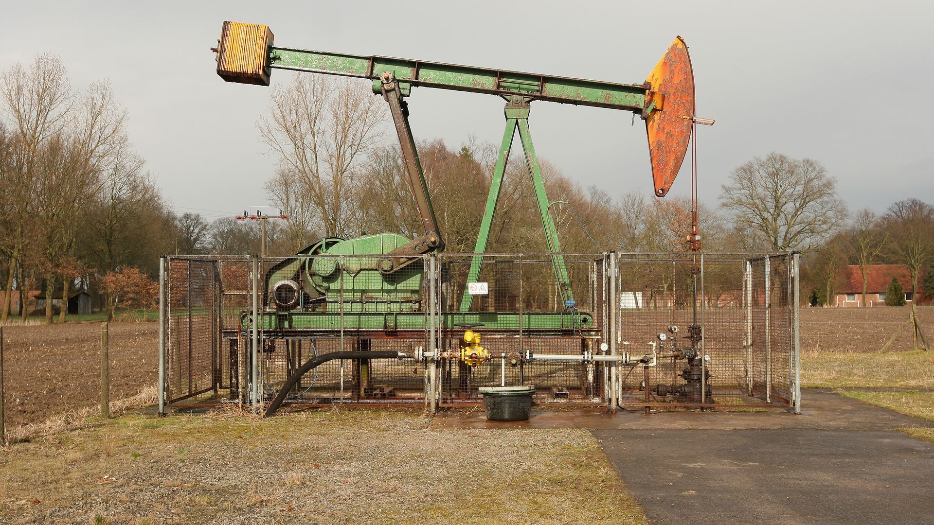 An oil pumpjack operated by ExxonMobi