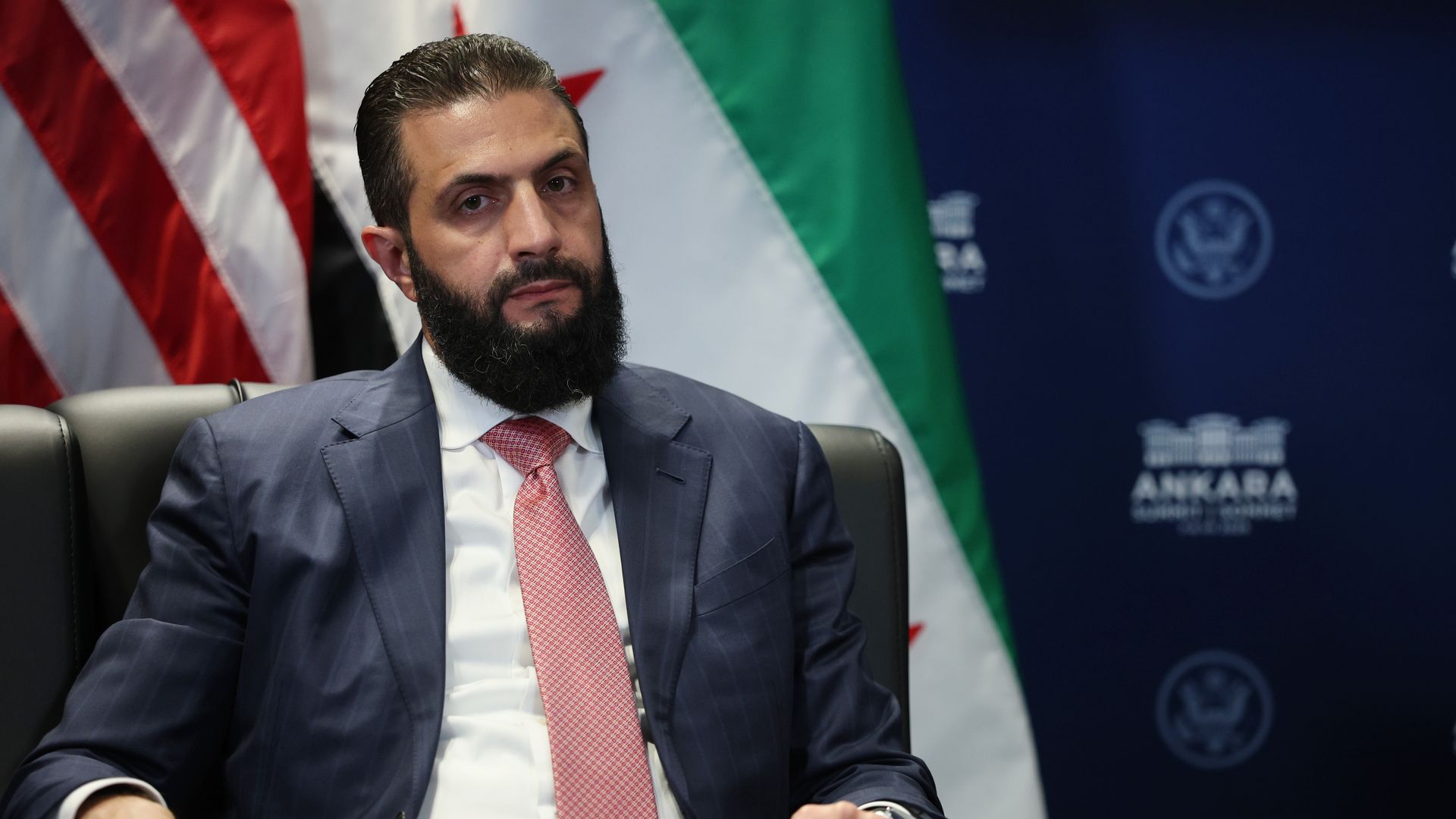 Syrian President Ahmed al-Sharaa at the NATO Summit in Ankara, Turkey in July.