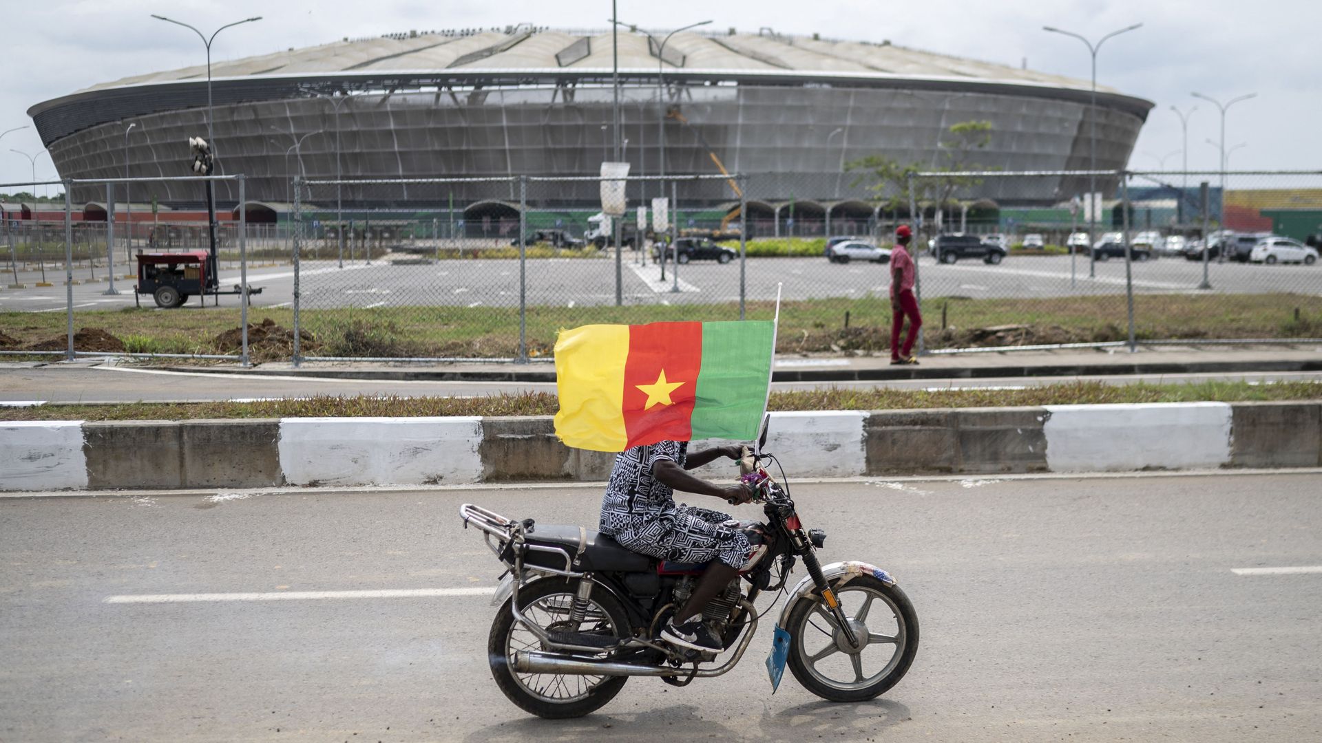 Cameroonian on a motorcycle