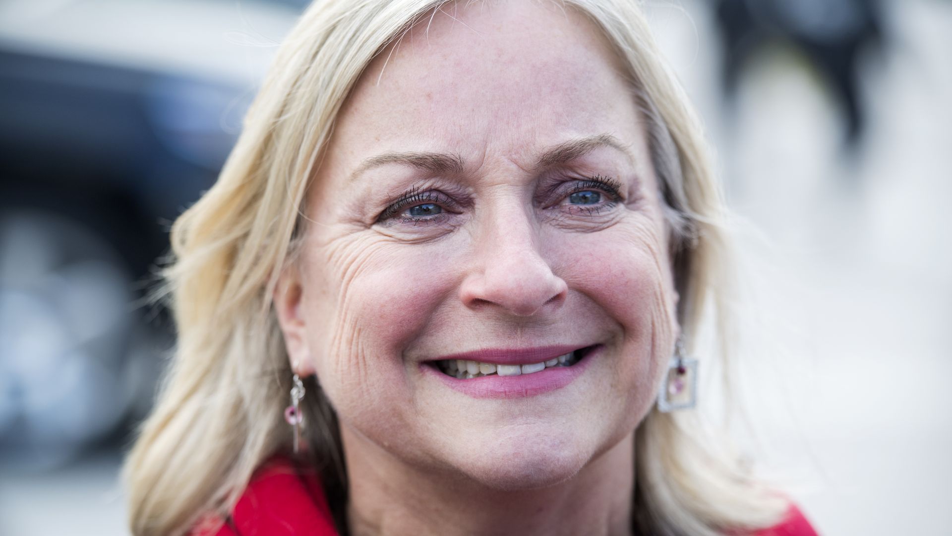 Rep. Susan Wild is seen on the steps of the Capitol.