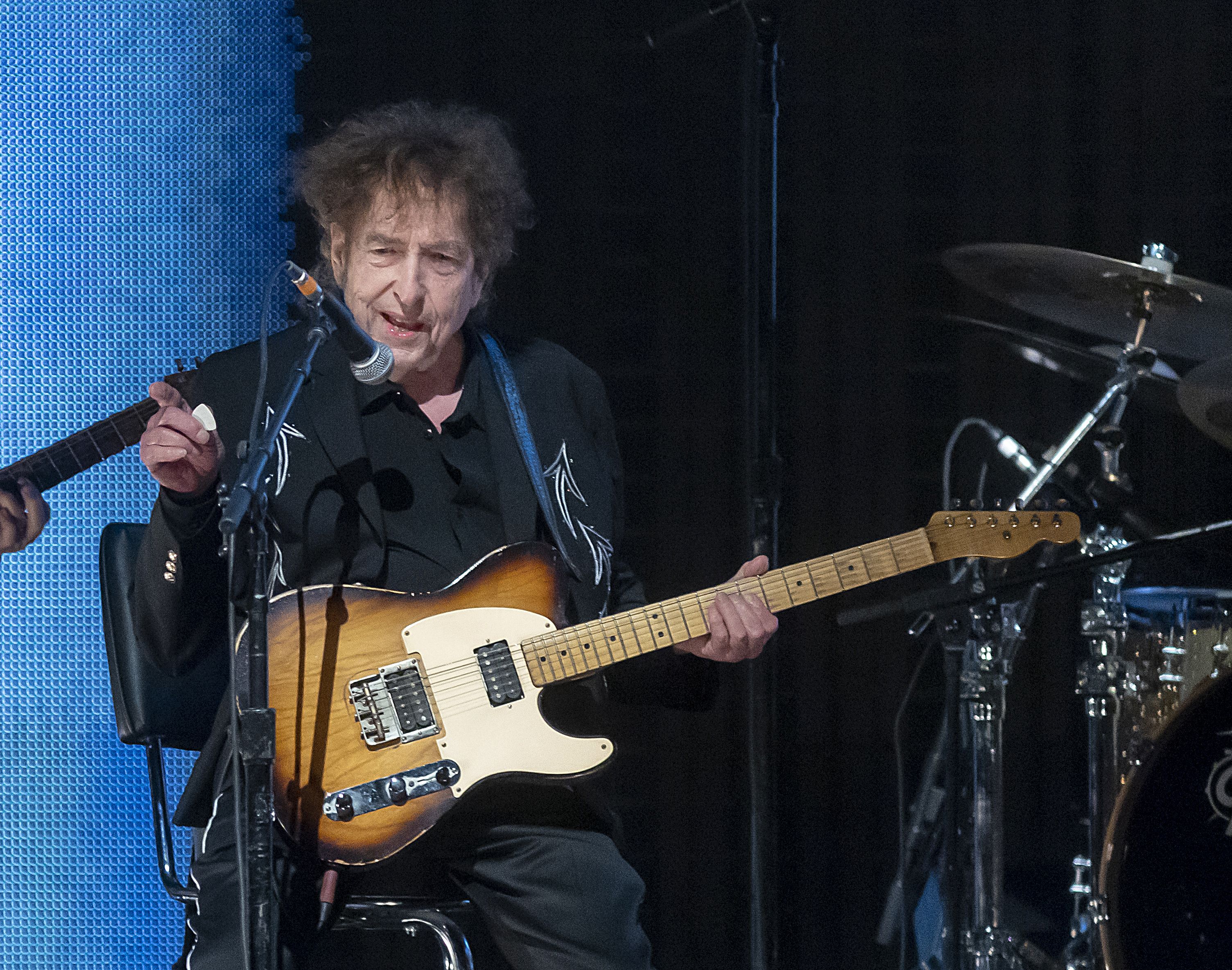 Bob Dylan plays a surprise set at Farm Aid in Noblesville, Ind., in 2023.