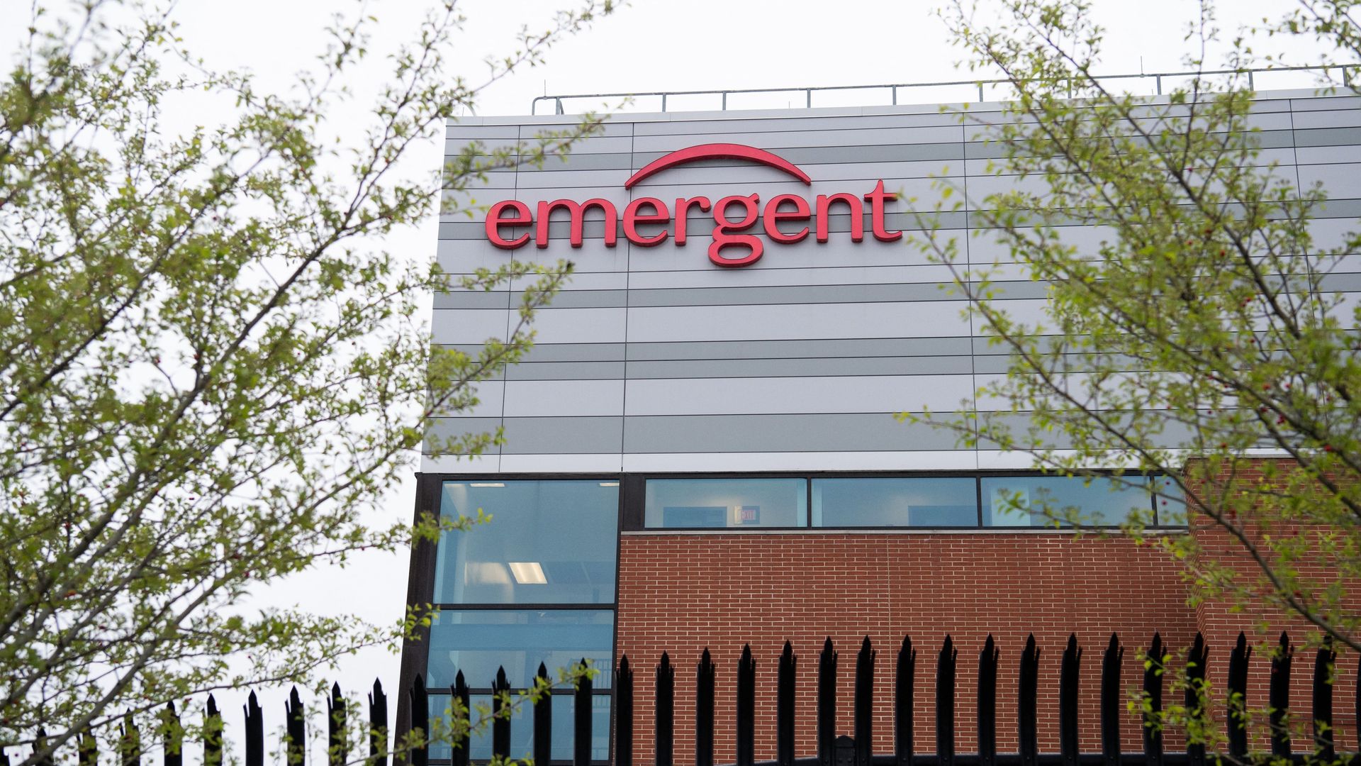 The Emergent BioSolutions plant in Baltimore in April 2021.