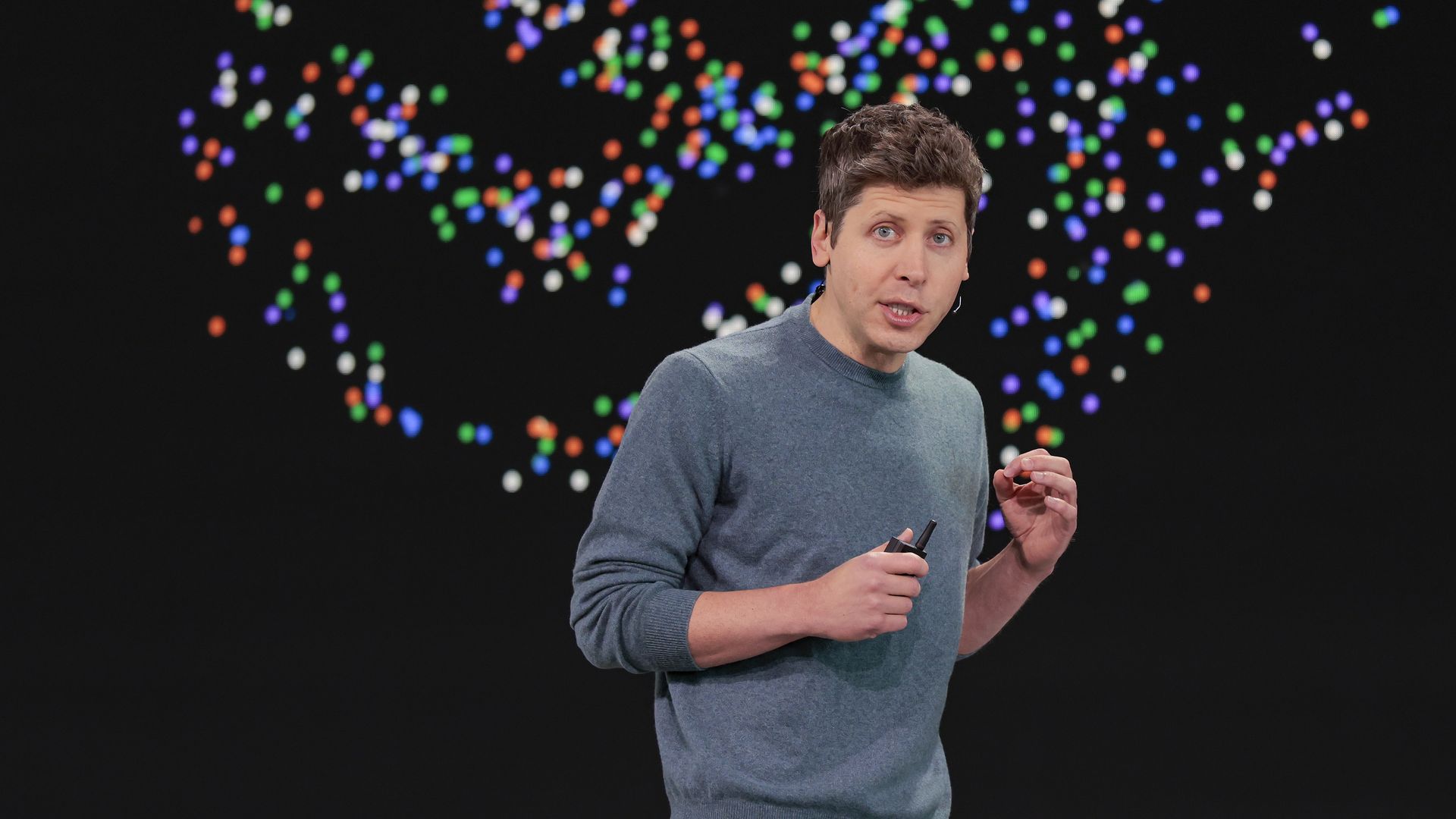 OpenAI CEO Sam Altman speaks onstage during OpenAI DevDay at Fort Mason in San Francisco.