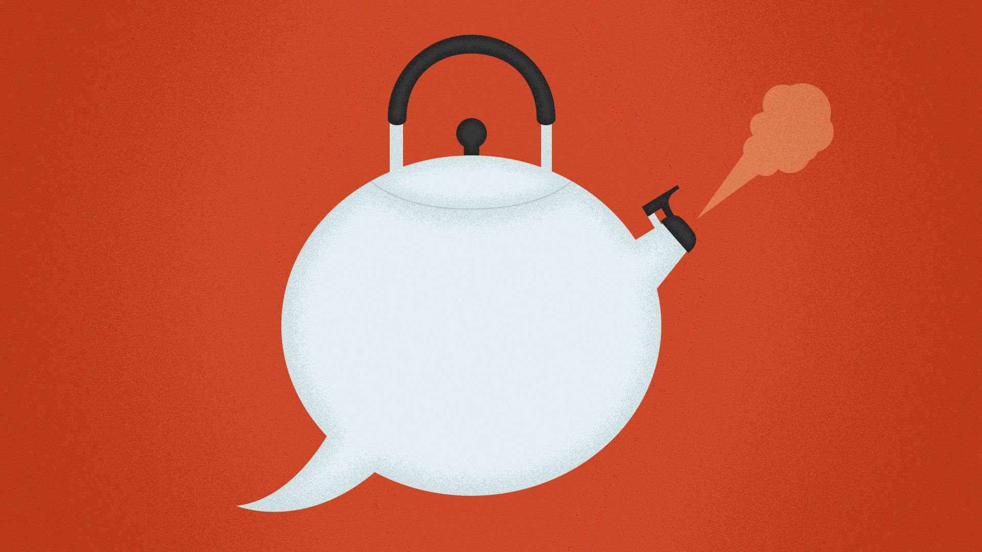 Illustration of a speech kettle in the shape of a speech bubble.