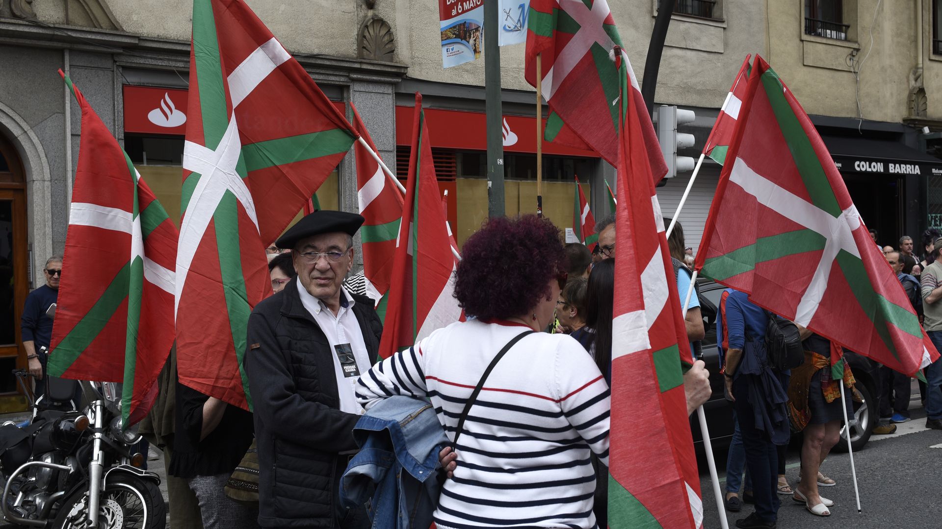 A group of basque separatism supporters rally in the city of Bilbao, northern Spain. Getty Images