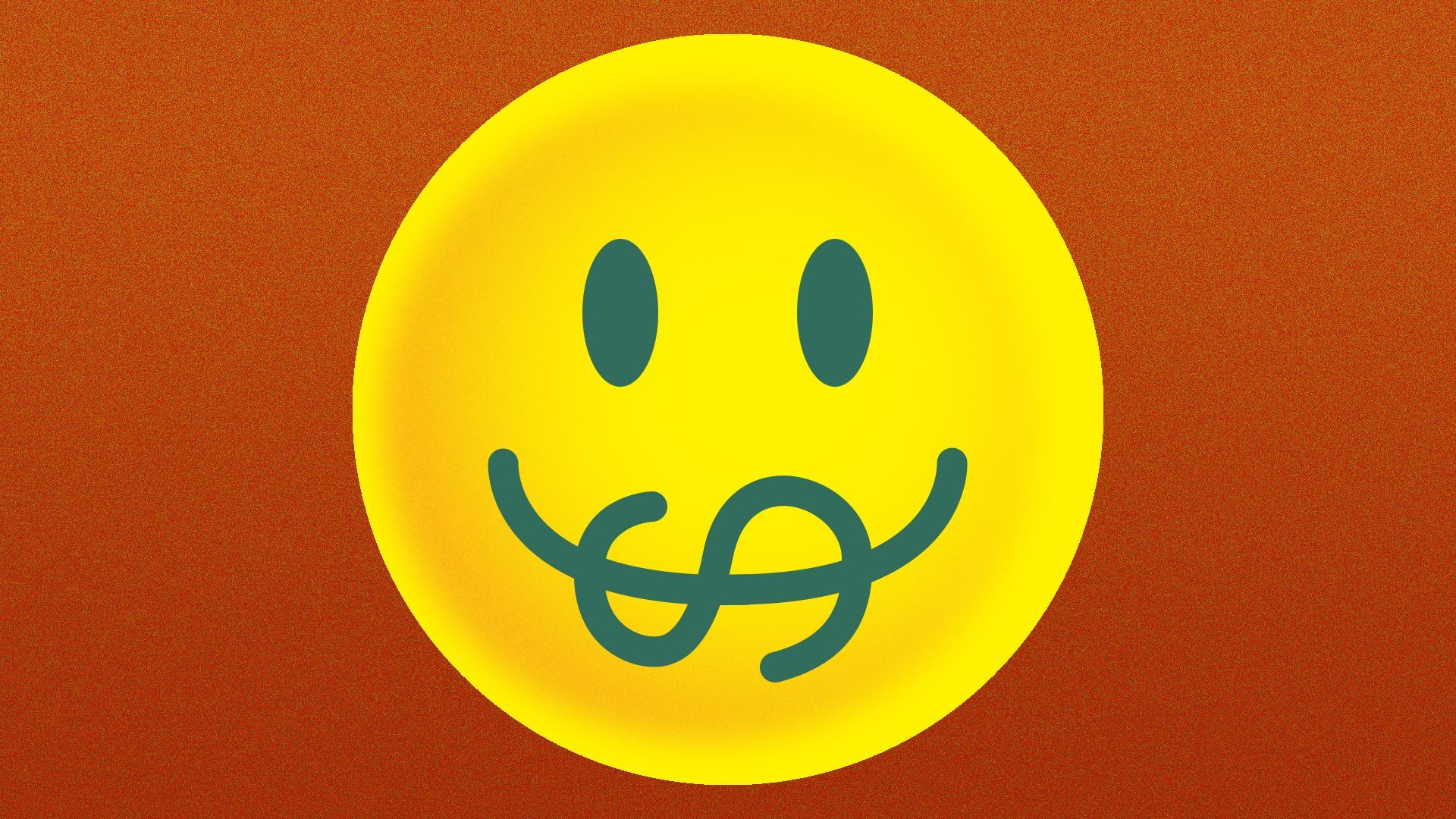 Illustration of a yellow smiley face's mouth made from a dollar sign