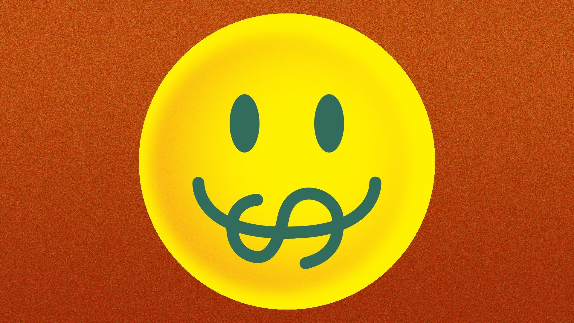 Illustration of a yellow smiley face's mouth made from a dollar sign