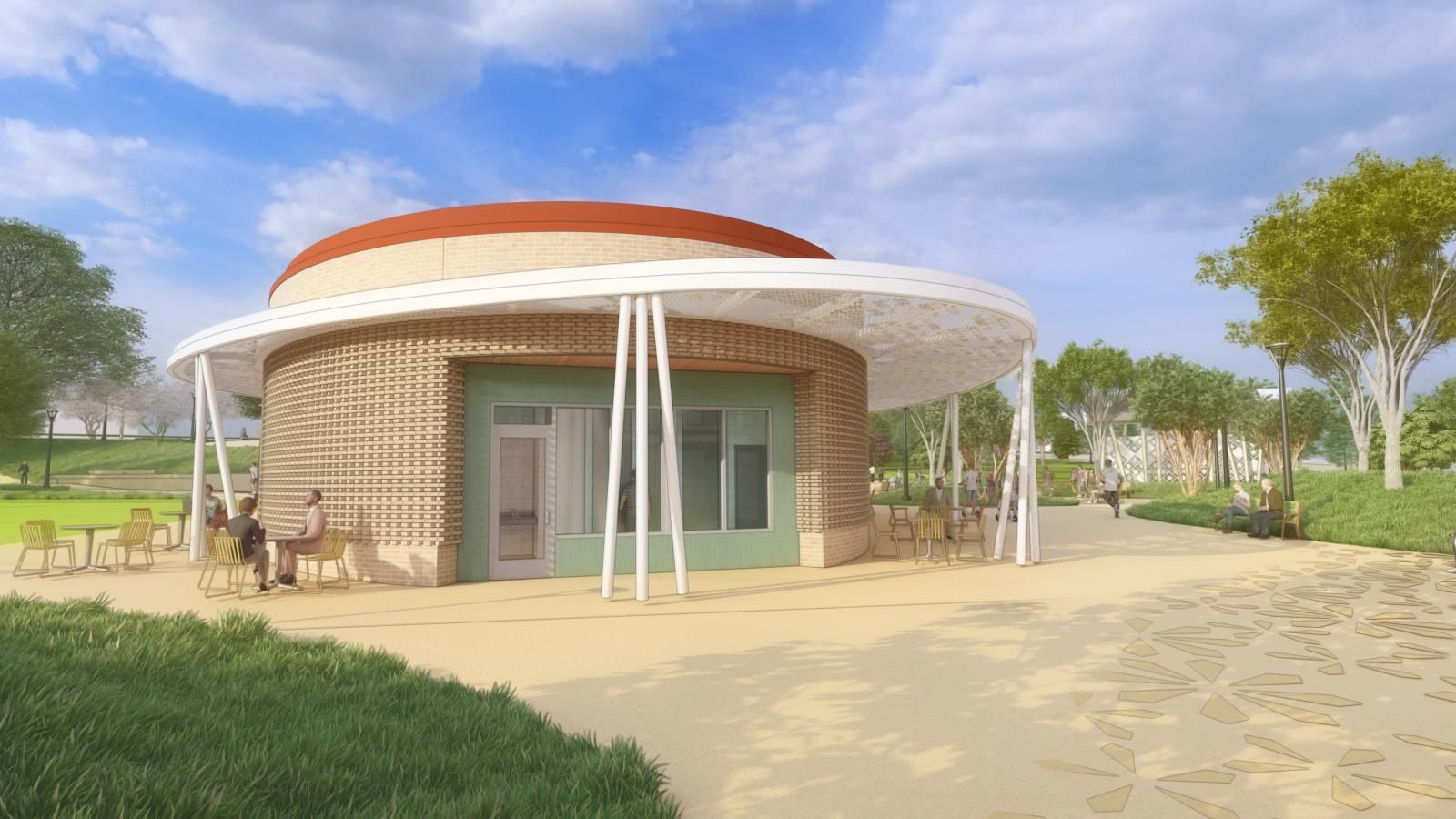 Eastland Park restrooms. Rendering: Courtesy of Mecklenburg County