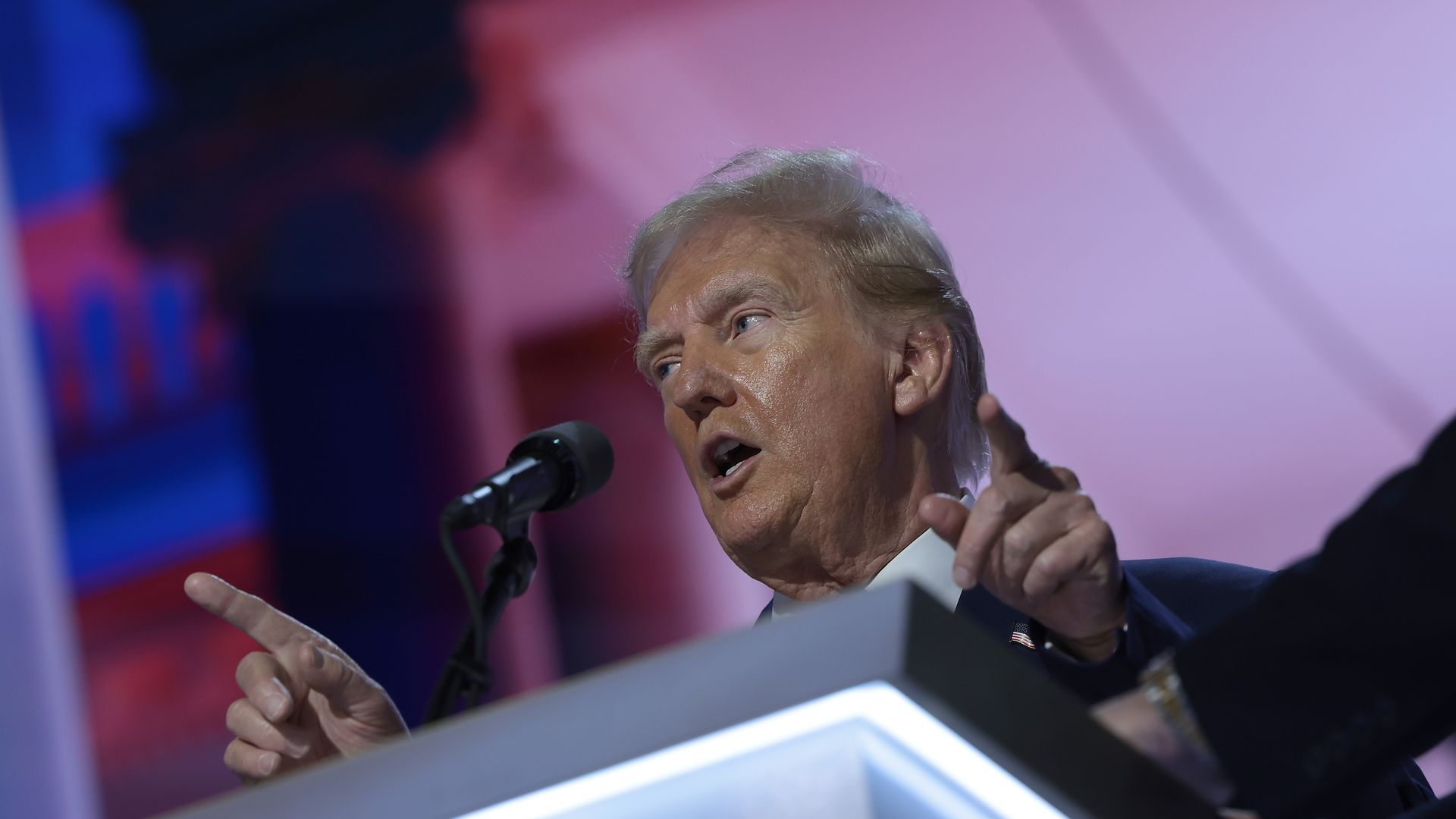 Former President Trump speaking at the RNC