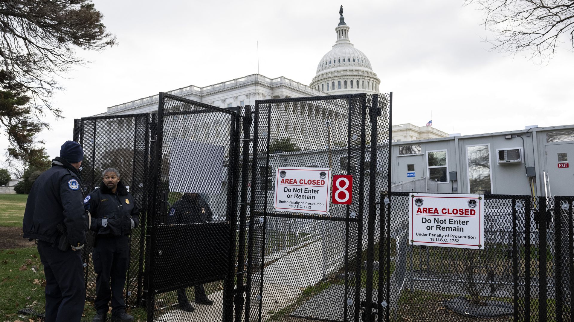 Fencing surrounds the U.S. Capitol in anticipation of inauguration day