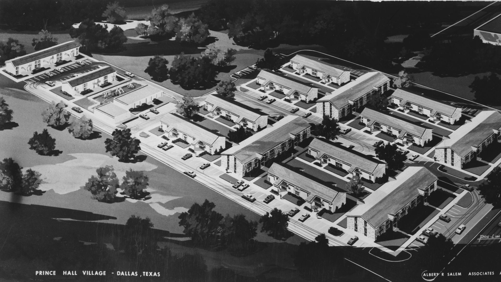 A model of Price Hall Village, in 1959. 