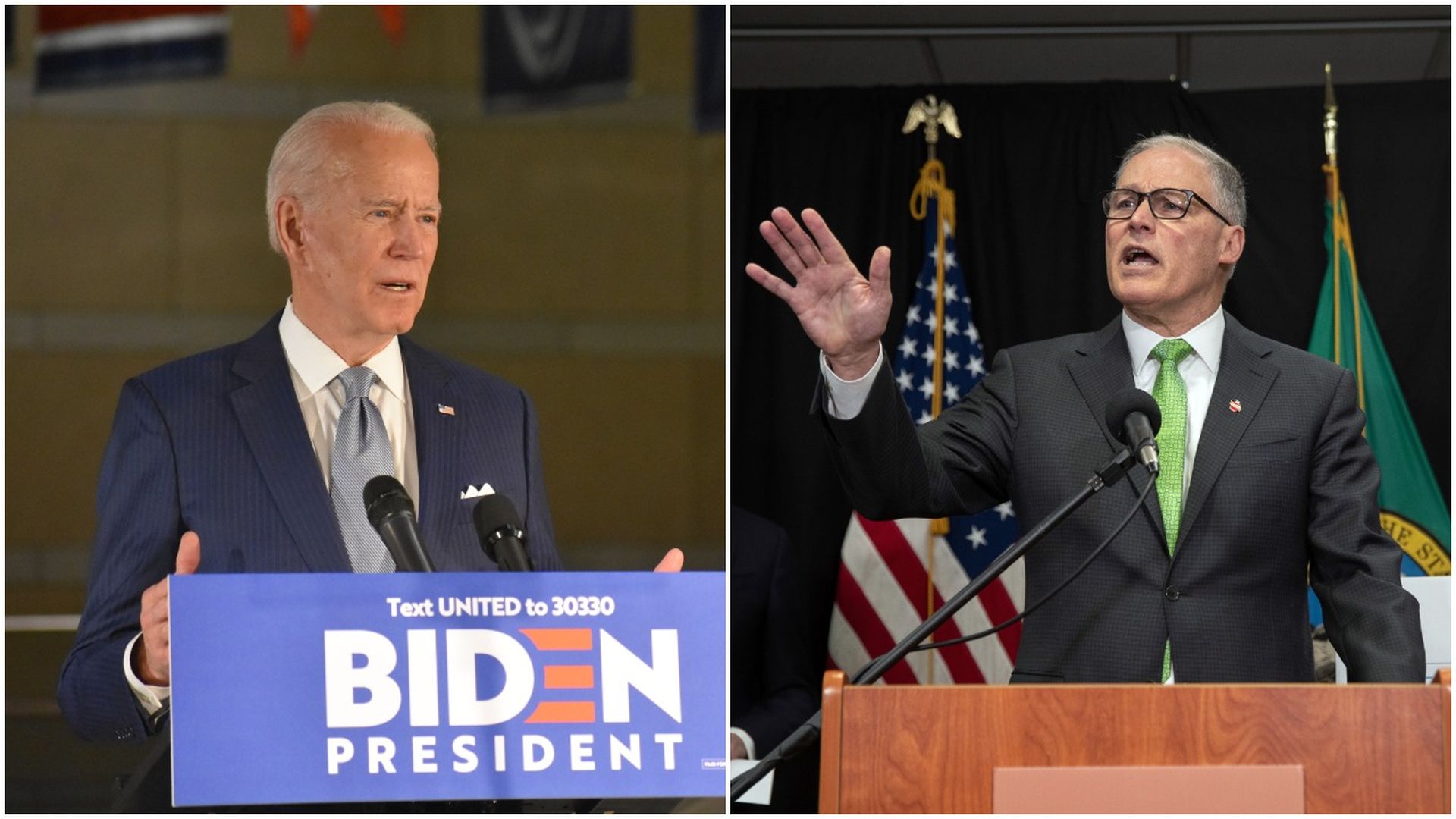 Former Vice President Joe Biden and Washington Governor Jay Inslee