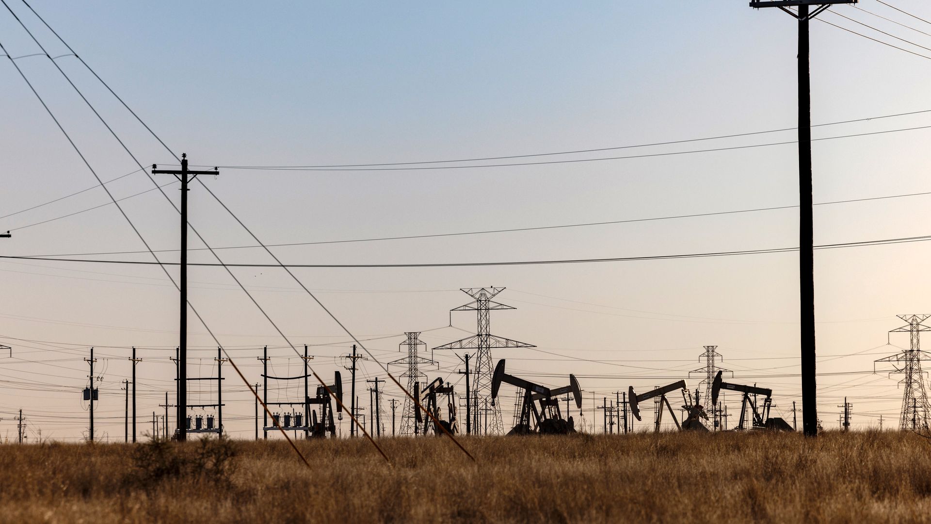 Photo of power lines in the sky