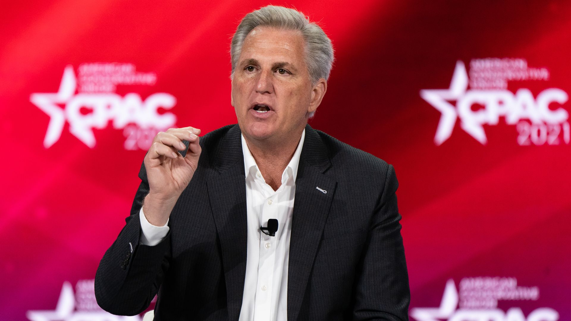 House Minority Leader Kevin McCarthy is seen speaking at the Conservative Political Action Conference.