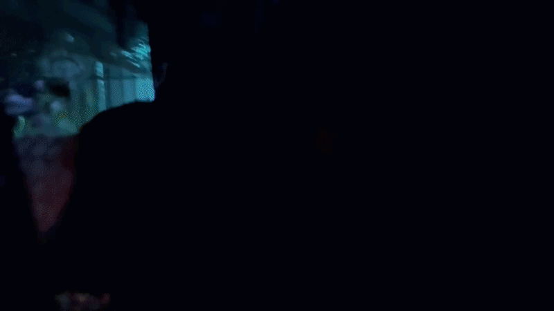 Jason Vorhees from Halloween jumps out at Halloween Haunt attendees. 