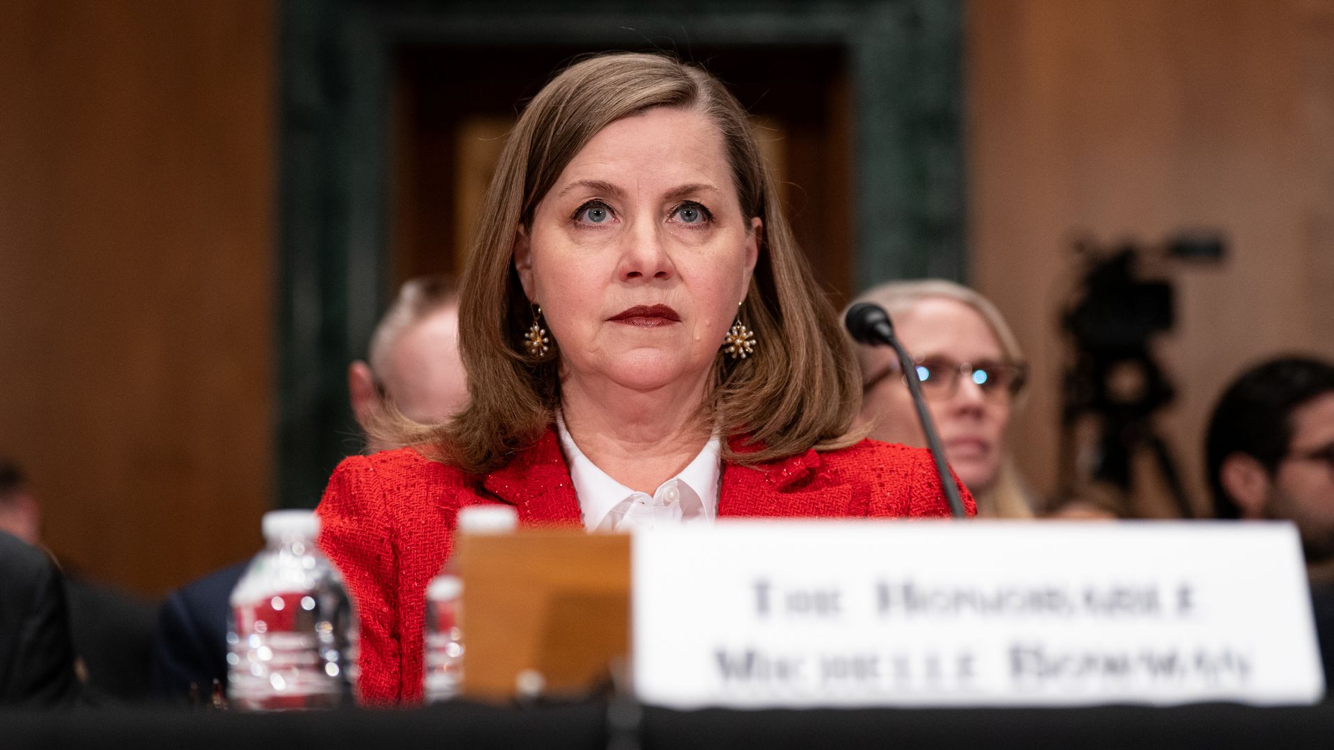 Michelle Bowman, vice chair for supervision at the US Federal Reserve, during a Senate Banking, Housing, and Urban Affairs Committee