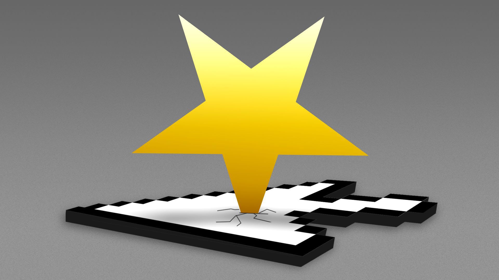 Illustration of a star emerging from a pointer.