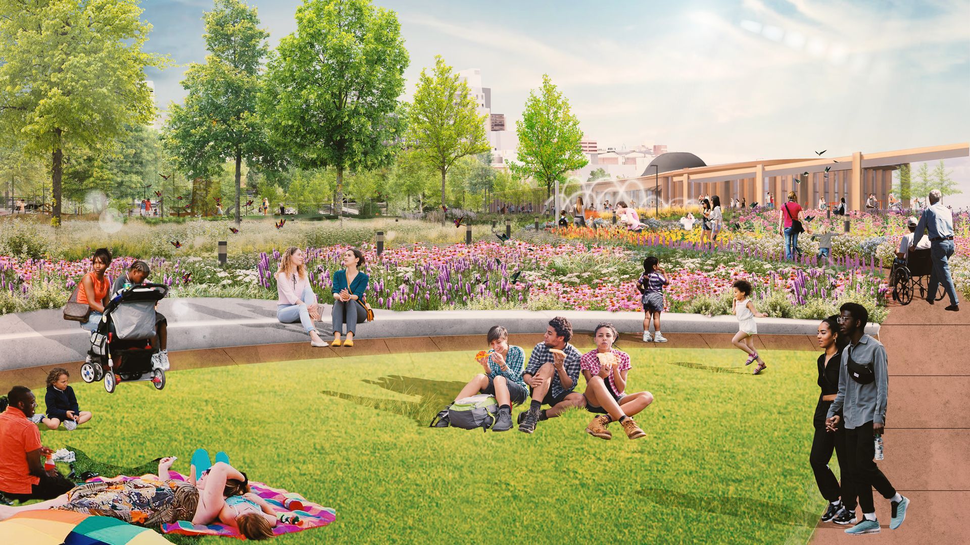 A rendering of the Knight Commons at the Park at Penn’s Landing. 