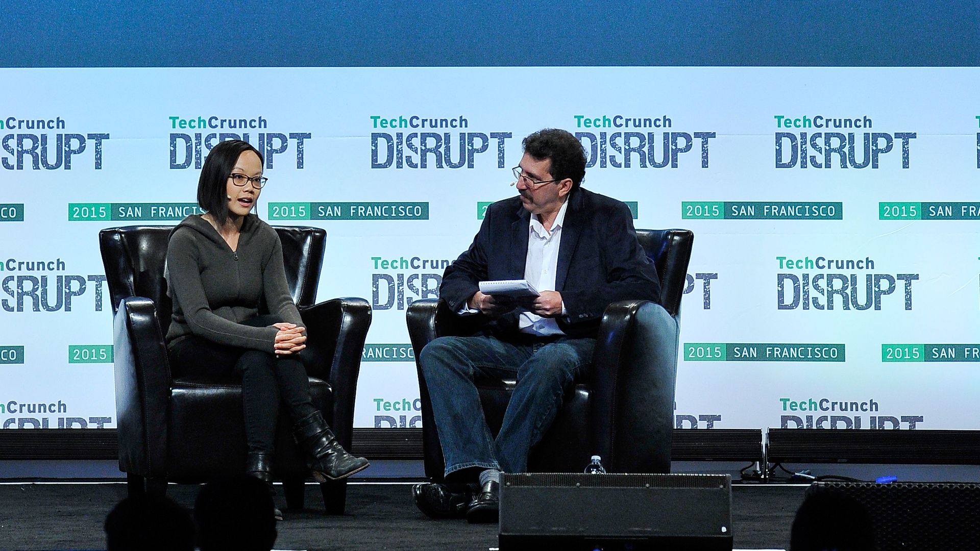 Photo of  Plangrid co-founder and CEO Tracy Young at TechCrunch Disrupt.