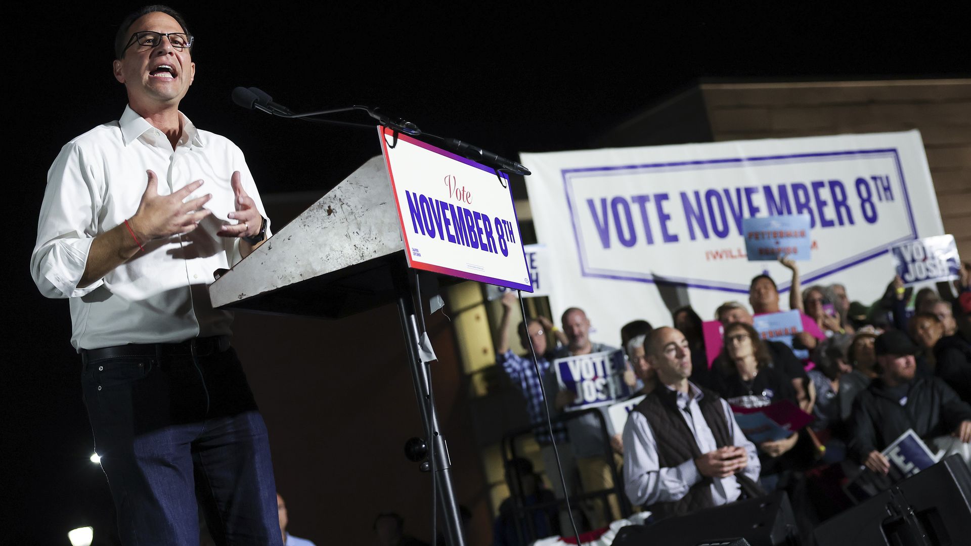 Josh Shapiro at a campaign event as he runs for Pennsylvania governor.