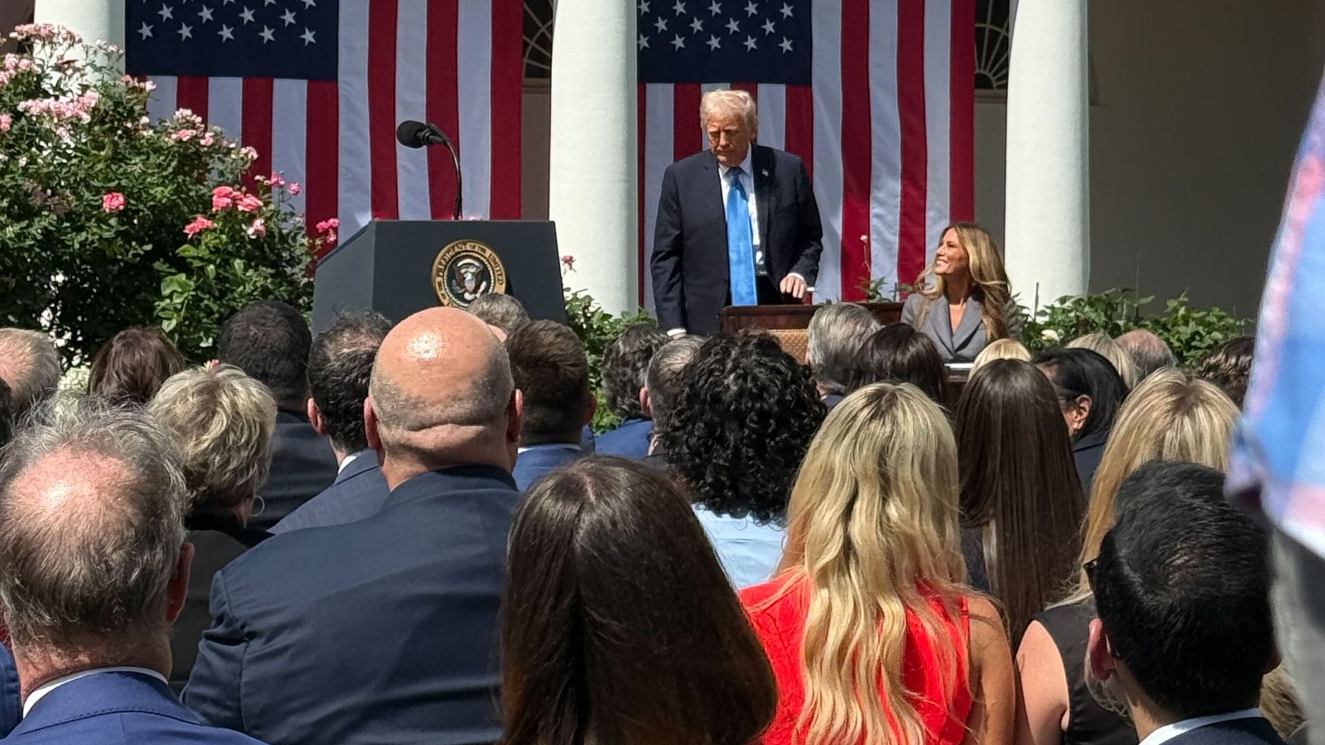 President Trump at the White House signing ceremony for the Take It Down Act