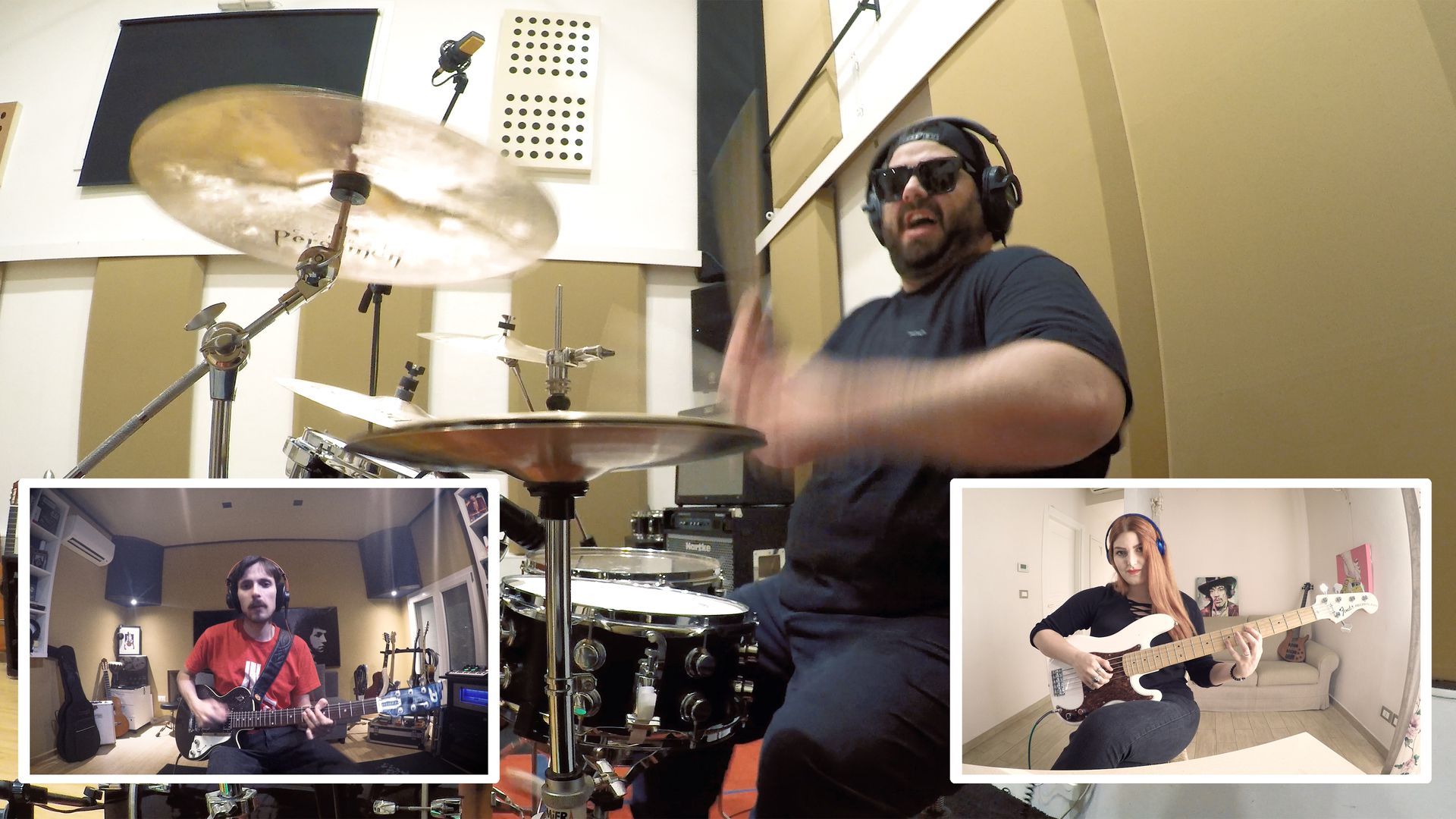 people playing a band over the internet