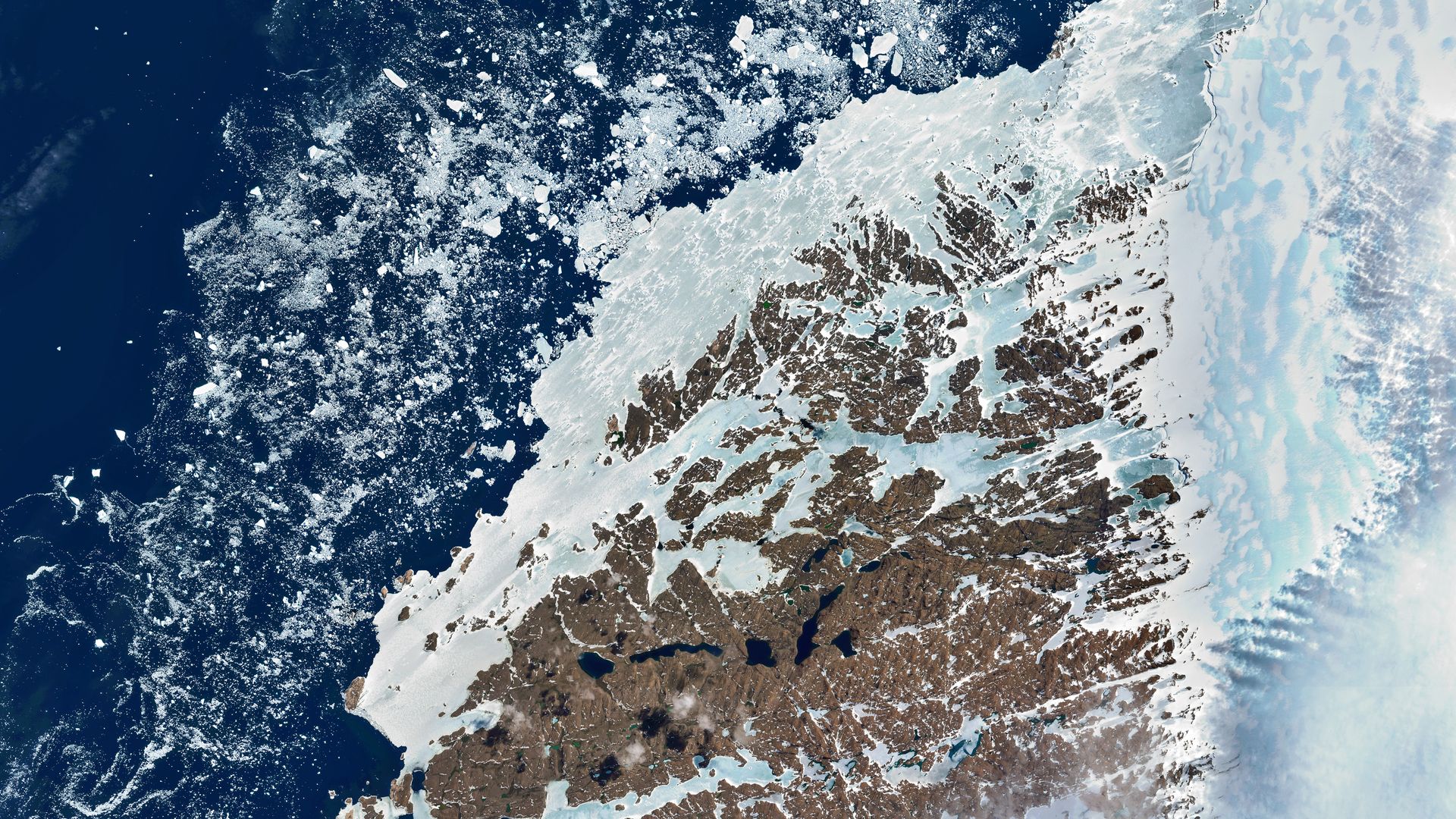 Aerial picture of Antarctica