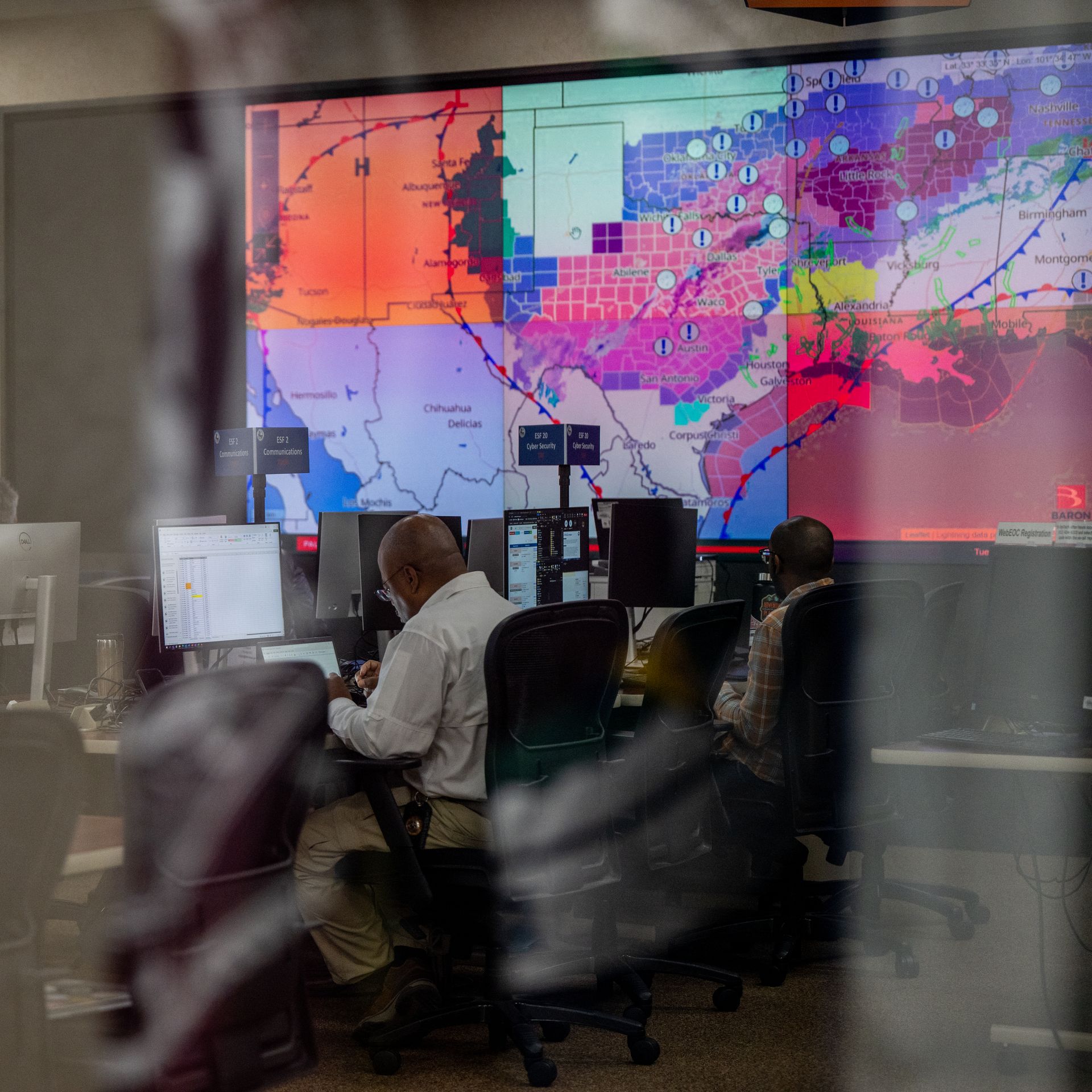 Emergency managers in Texas monitor the winter storm situation on Jan. 31.