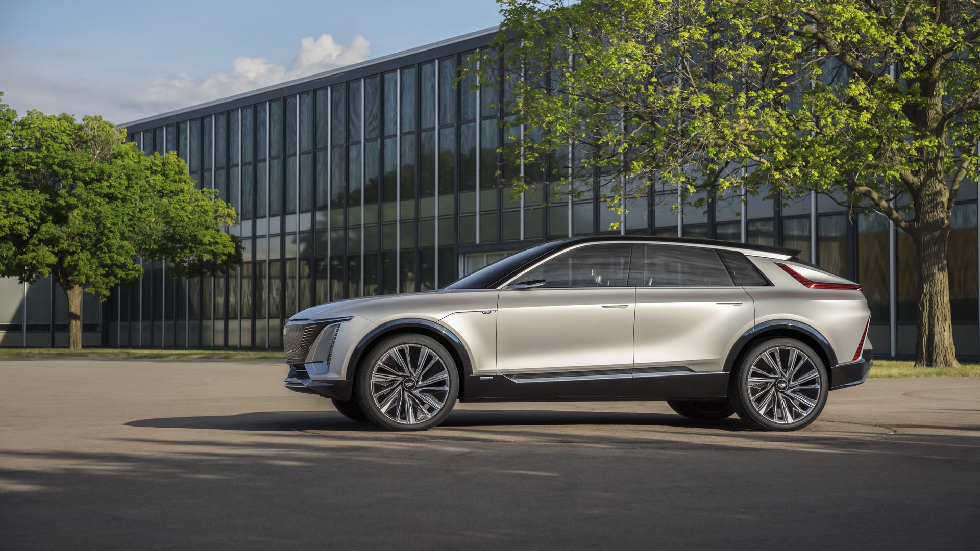 Image of Cadillac Lyriq electric vehicle. 