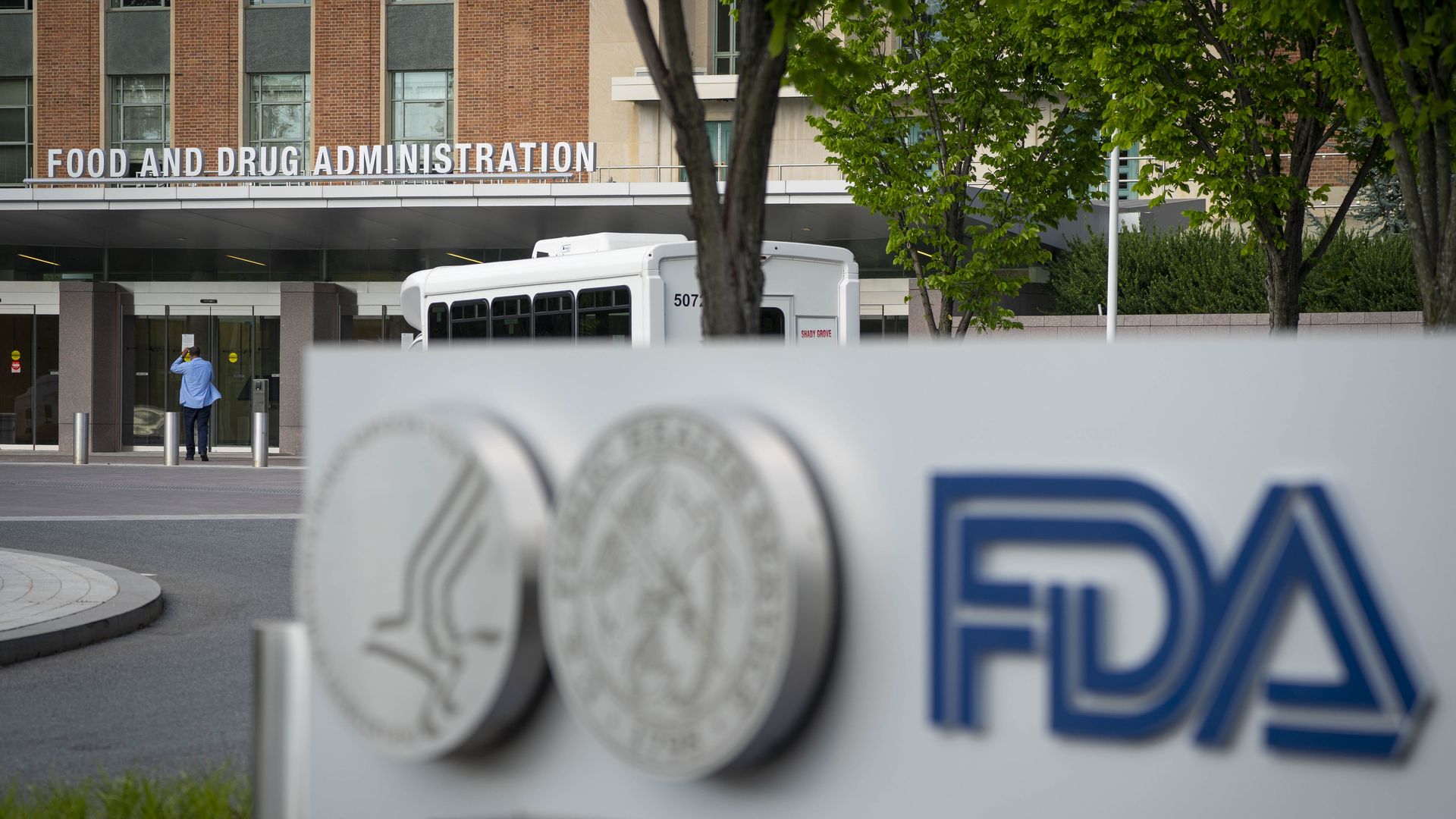 A sign for the Food and Drug Administration is seen outside of the headquarters in Maryland.