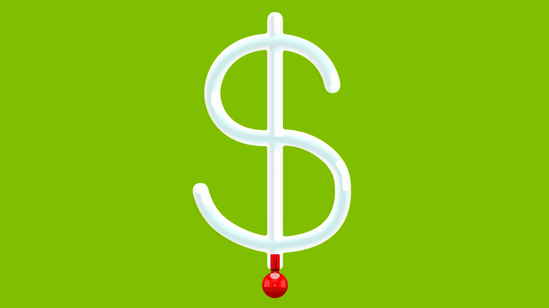 GIF of a dollar sign filling with red.