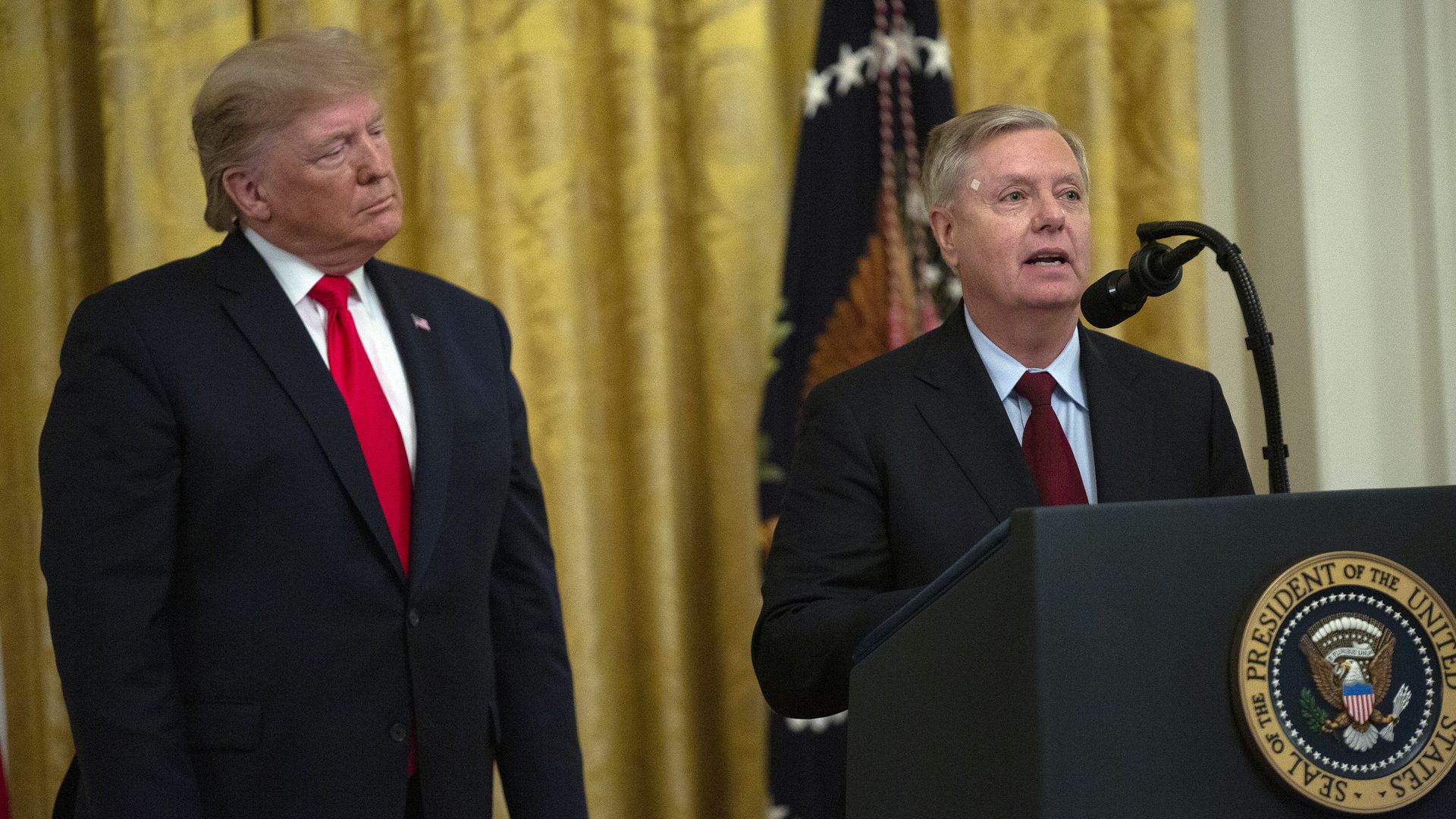 Picture of Donald Trump ad Lindsay Graham