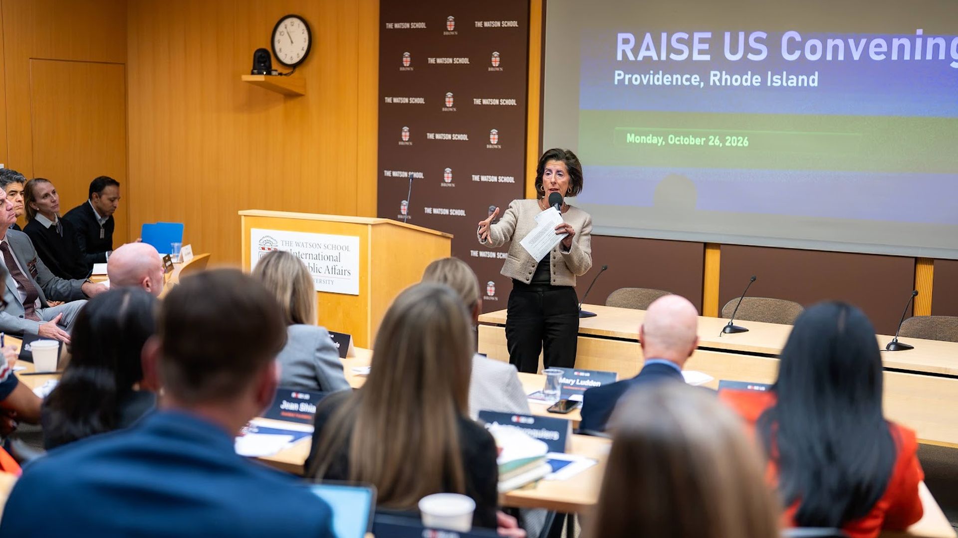 Gina Raimondo speaks at Brown