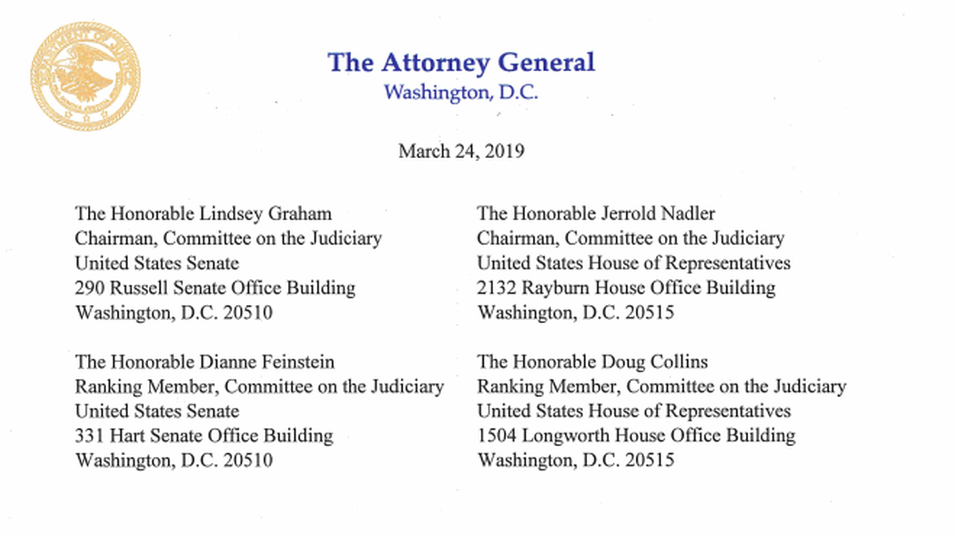 3 key quotes from Barr's summary of Mueller report