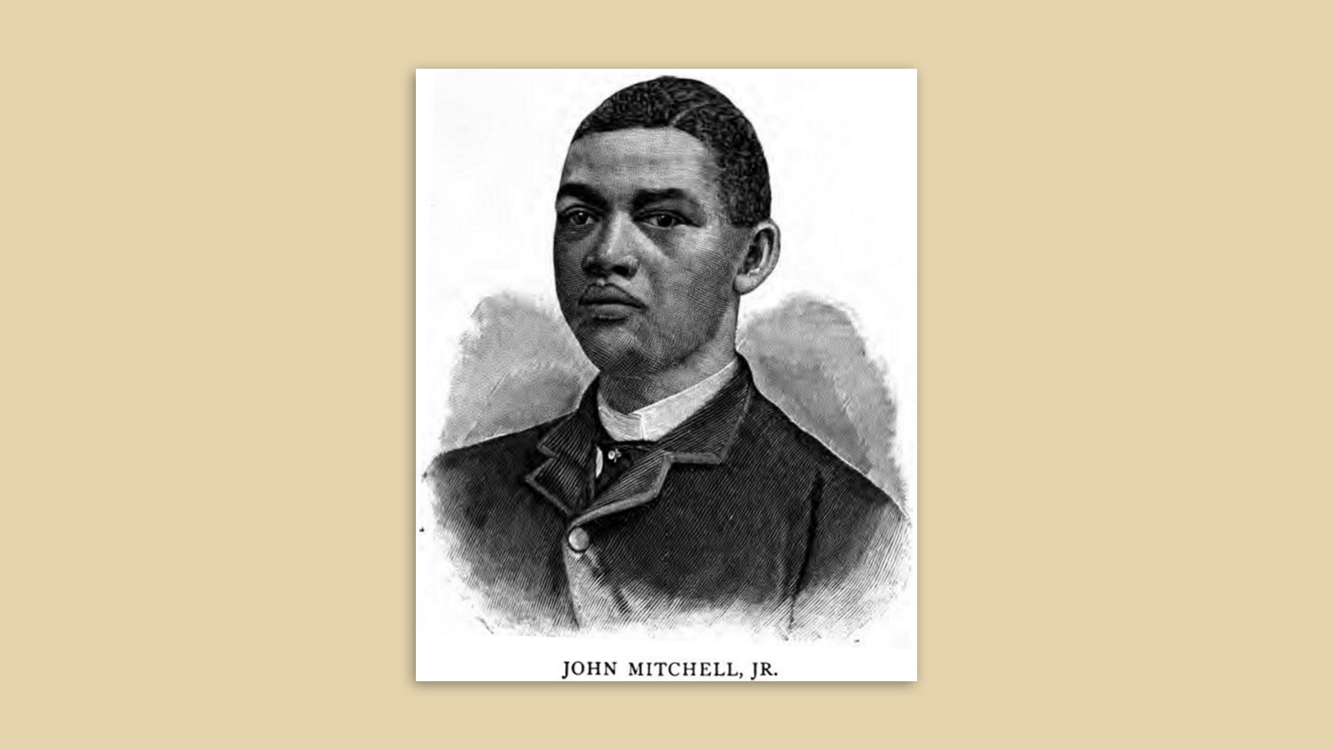 Old drawing showing John Mitchell Jr. 