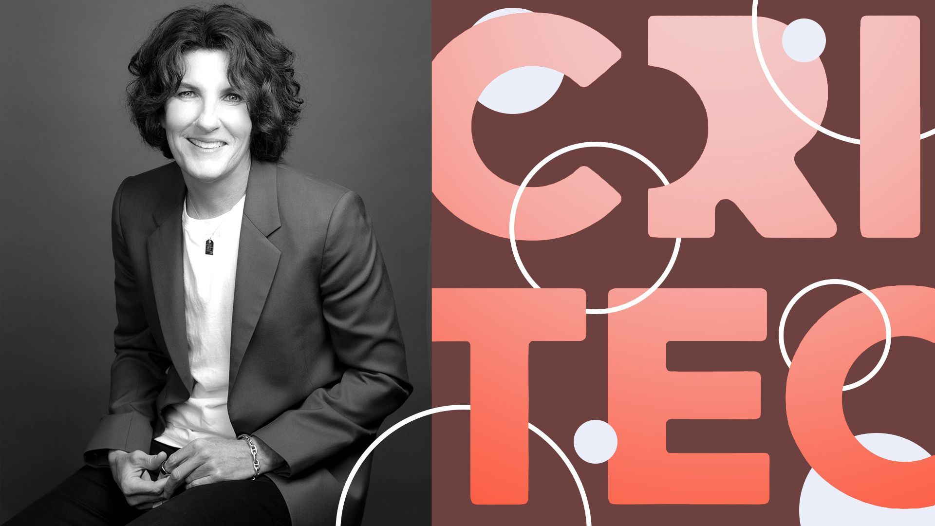 Photo illustration of Megan Clarken surrounded by a deconstructed Criteo. 