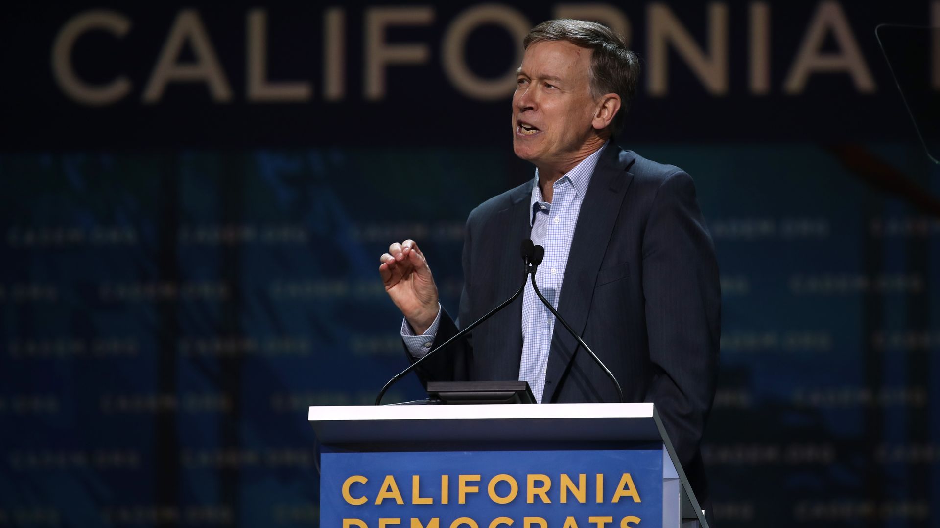 Democratic presidential candidate former Colorado Gov. John Hickenlooper speaks during the California Democrats 2019 State Convention on June 01, 2019 in San Francisco, California. 