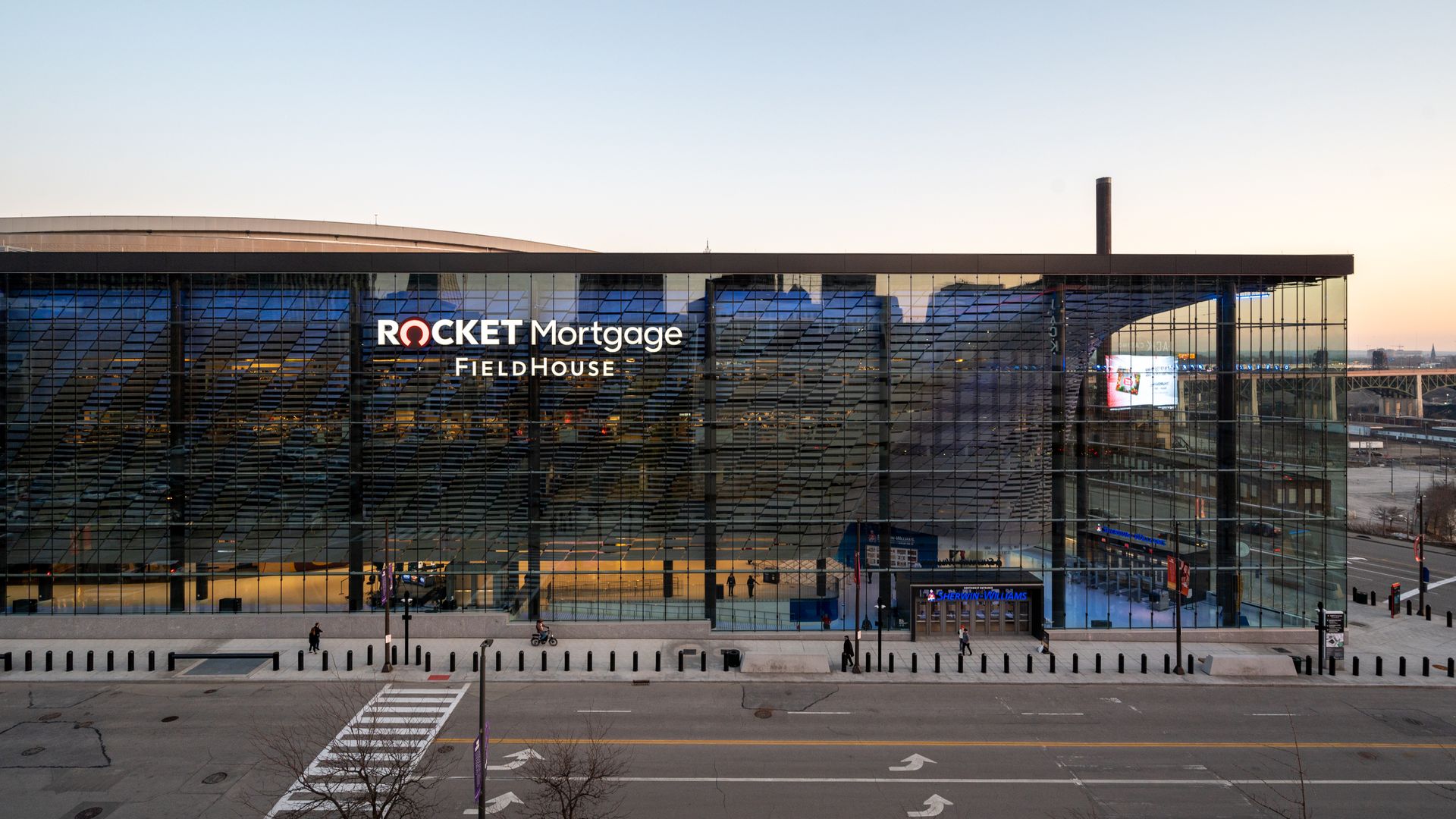 Glass exterior or Rocket Mortgage FieldHouse in Cleveland