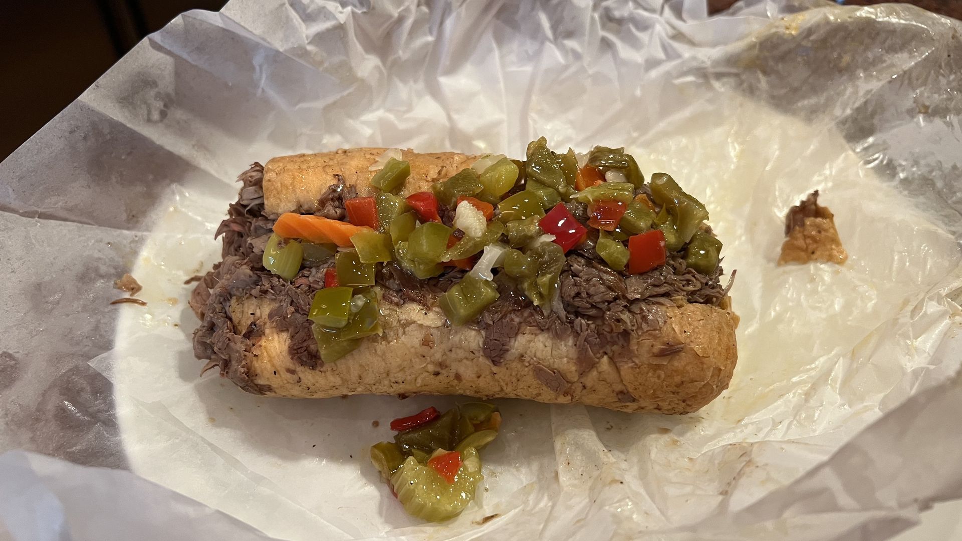 Italian beef sandwich