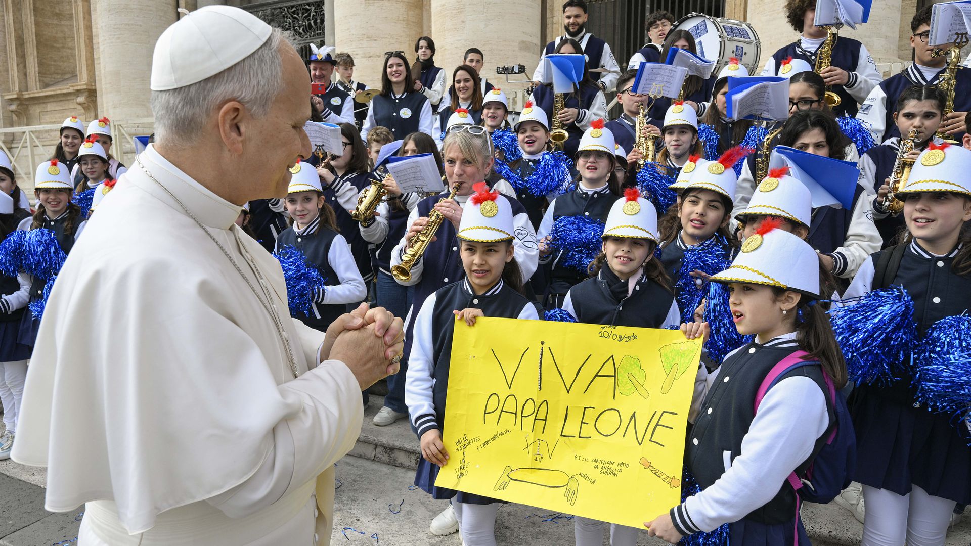 Pope Leo XIV greeting faithful during his weekly General Audience at St. Peter's Square.