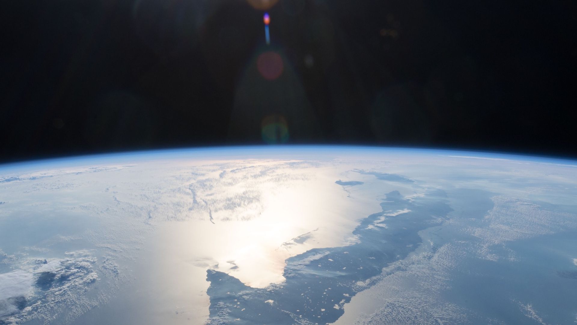 Earth illuminated in daylight from space