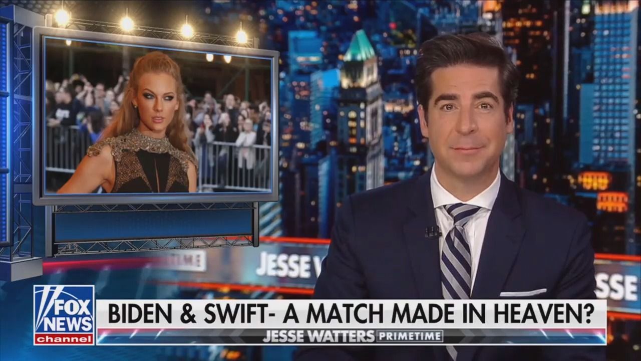 Fox News' Jesse Watters during a segment about Taylor Swift.