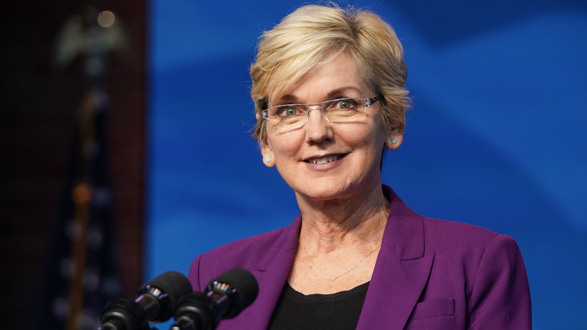 Jennifer Granholm at a podium.
