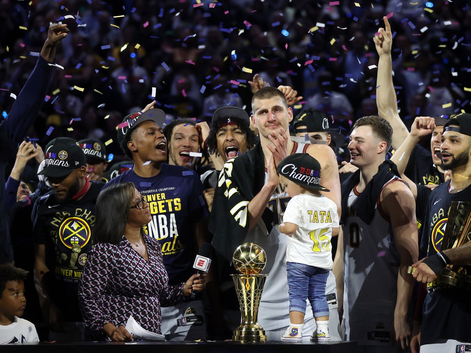 Official Denver Nuggets 2023 NBA Champions Players Names Trophy