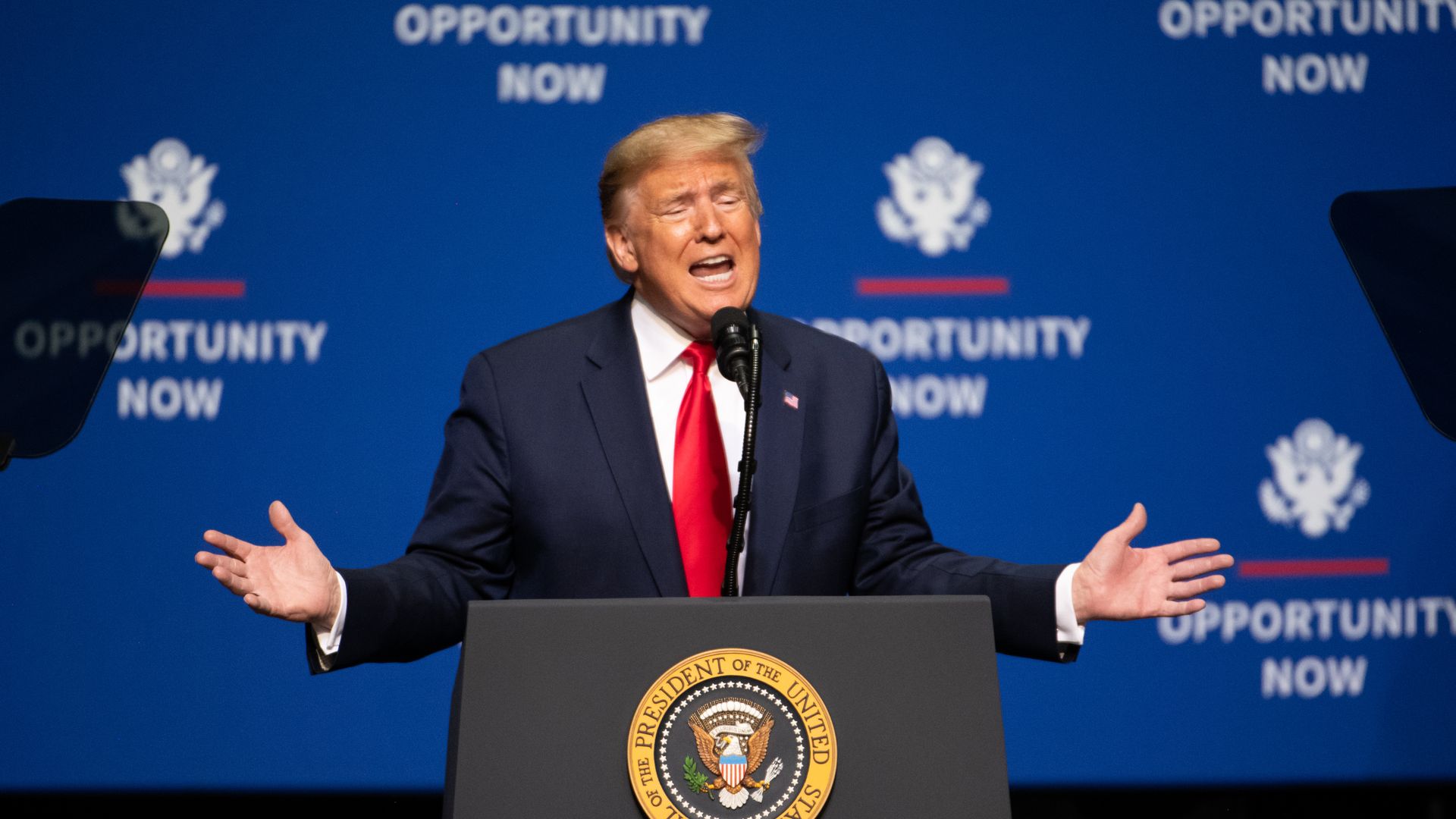 Trump giving a speech