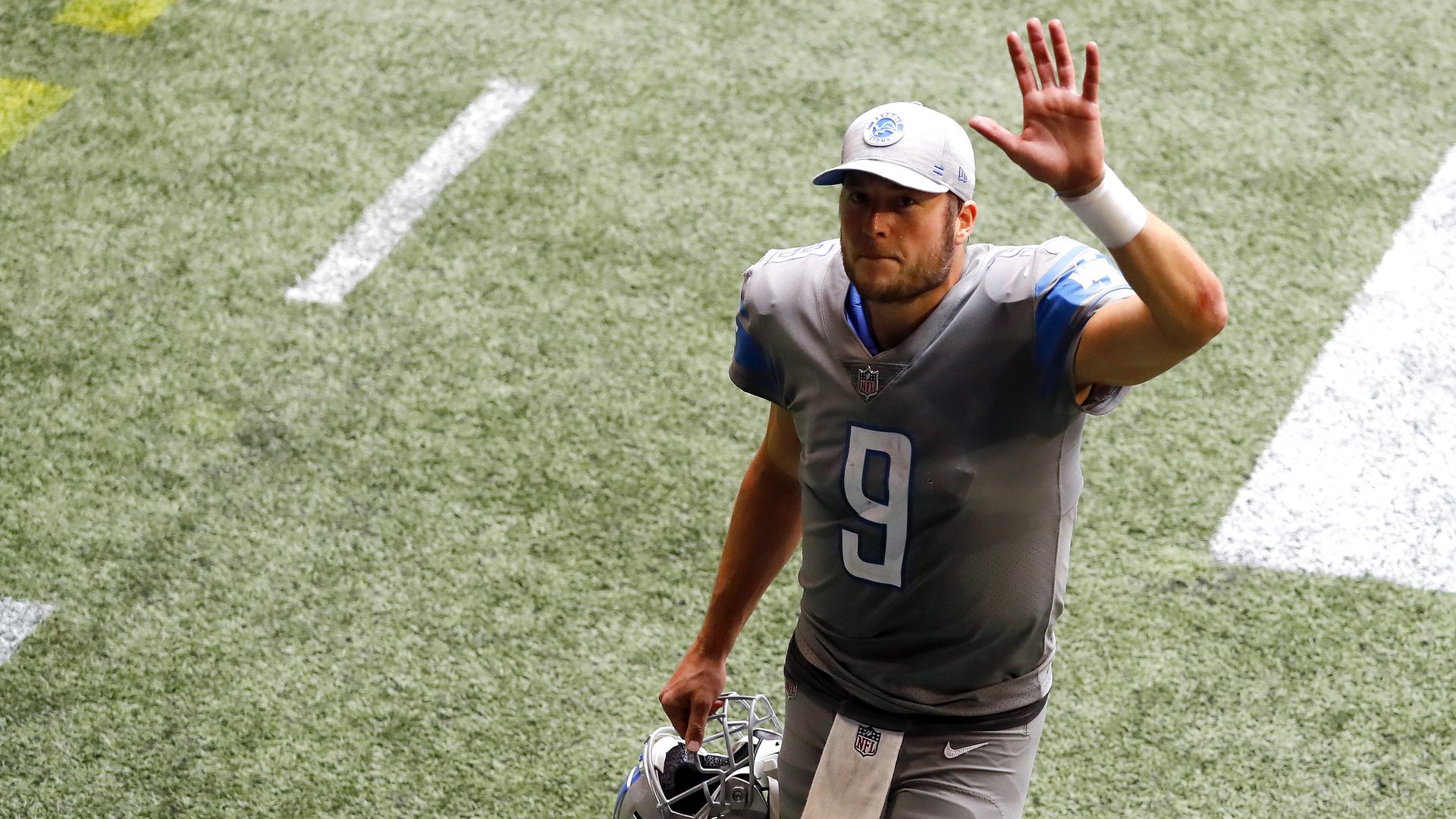 Matt Stafford waving